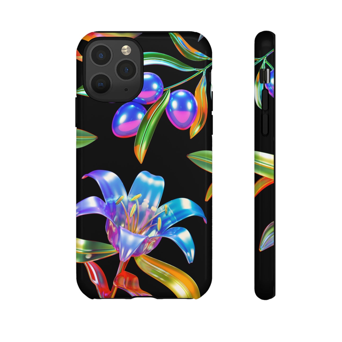 Metallic Flowers Phone Case | iPhone 15 Plus/ Pro, 14, 13, 12| Google Pixel 7, Pro, 5| Samsung Galaxy S23 All Major Phone Models