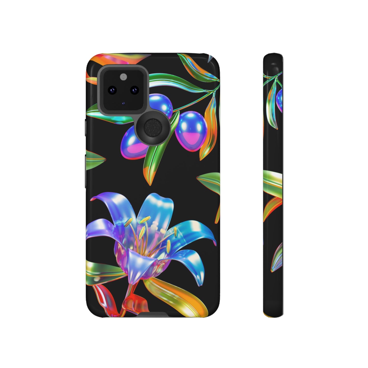 Metallic Flowers Phone Case | iPhone 15 Plus/ Pro, 14, 13, 12| Google Pixel 7, Pro, 5| Samsung Galaxy S23 All Major Phone Models