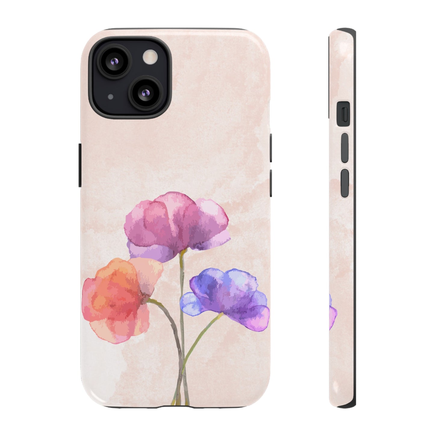 Three Flowers Wallpaper Phone Case | iPhone 15 Plus/ Pro, 14, 13, 12| Google Pixel 7, Pro, 5| Samsung Galaxy S23 All Major Phone Models