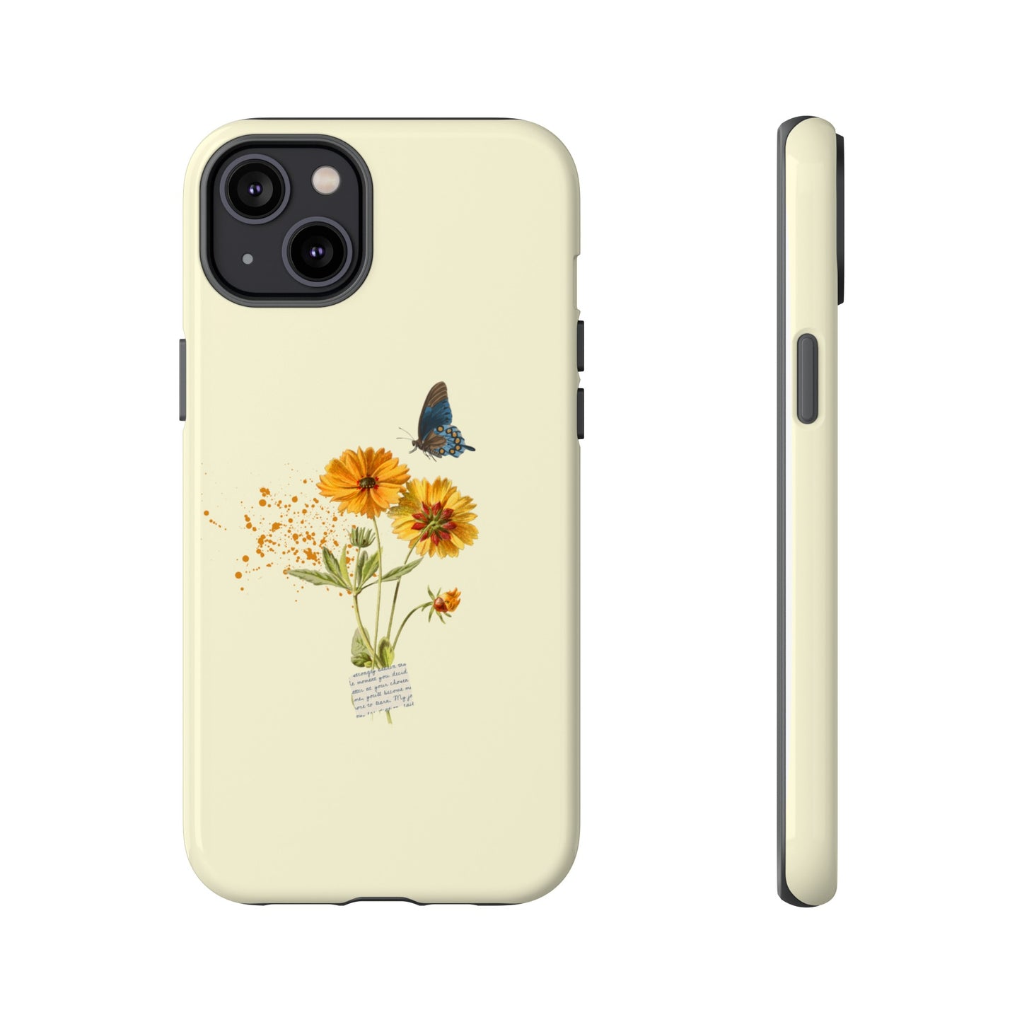 Butterfly Sunflowers Phone Case | iPhone 15 Plus/ Pro, 14, 13, 12| Google Pixel 7, Pro, 5| Samsung Galaxy S23 All Major Phone Models