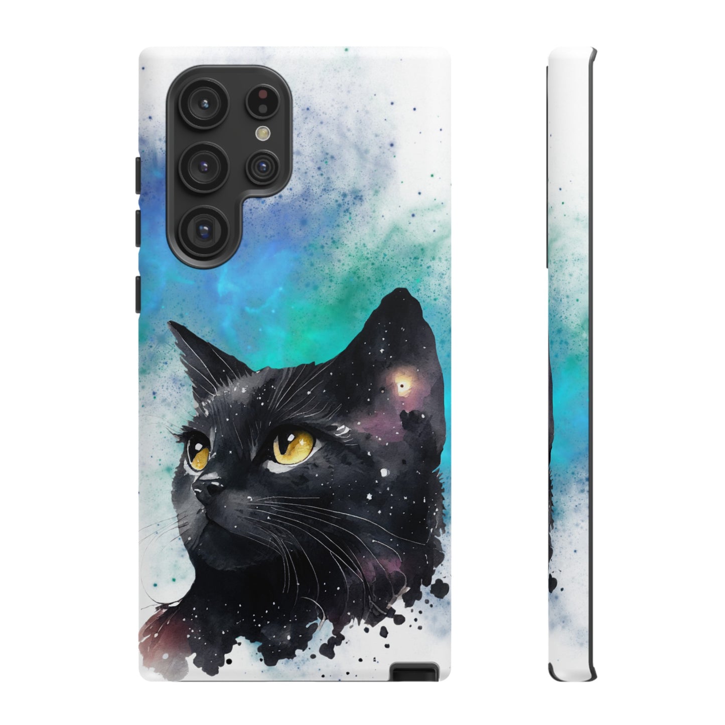 Cosmic Black Cat Phone Case | iPhone 15 Plus/ Pro, 14, 13, 12| Google Pixel 7, Pro, 5| Samsung Galaxy S23 All Major Phone Models