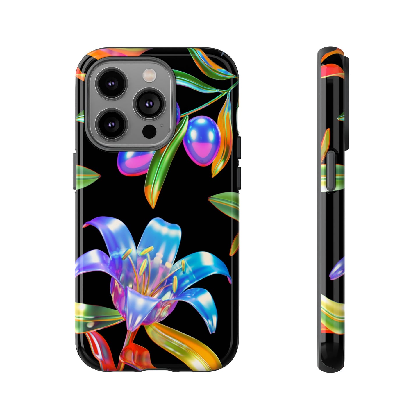 Metallic Flowers Phone Case | iPhone 15 Plus/ Pro, 14, 13, 12| Google Pixel 7, Pro, 5| Samsung Galaxy S23 All Major Phone Models