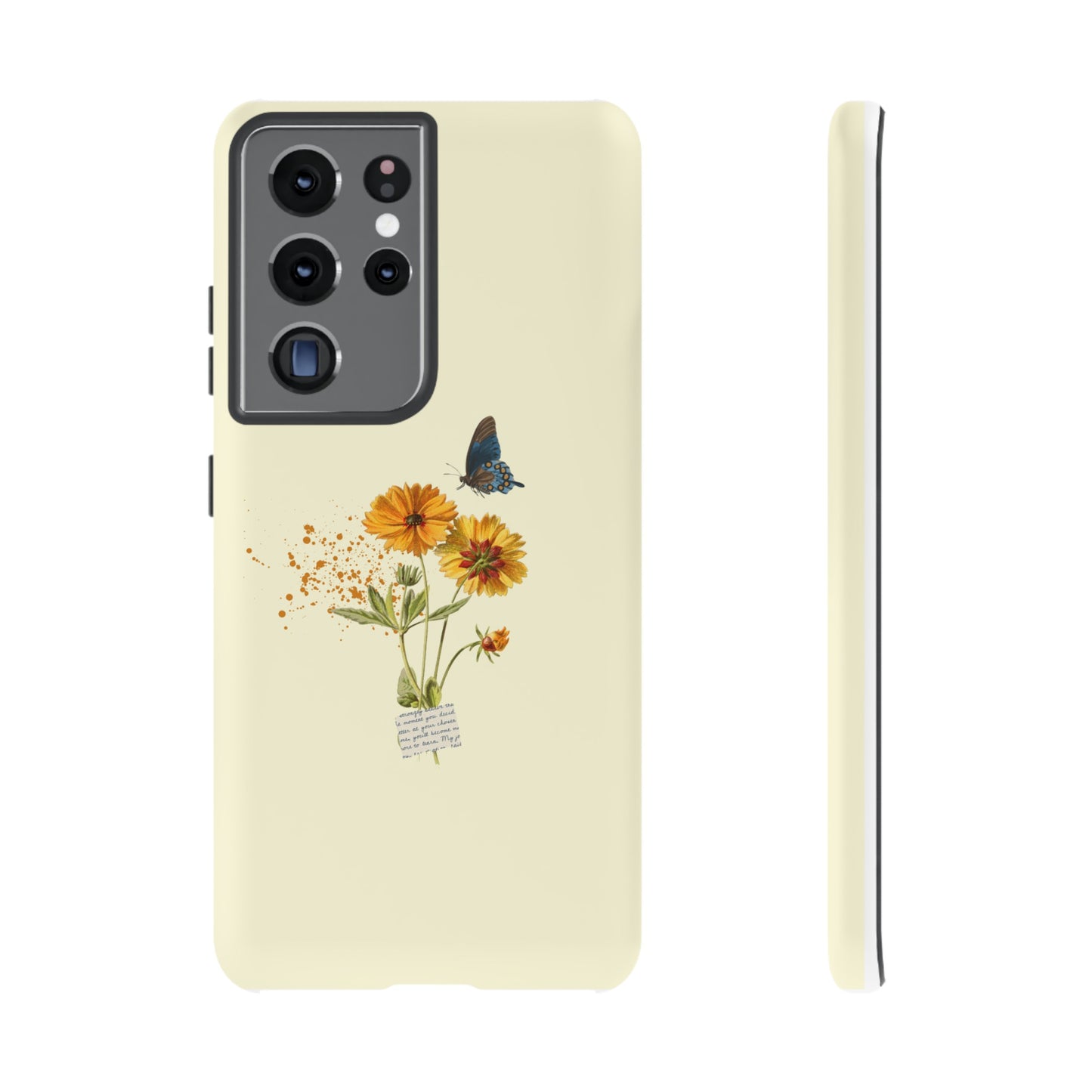 Butterfly Sunflowers Phone Case | iPhone 15 Plus/ Pro, 14, 13, 12| Google Pixel 7, Pro, 5| Samsung Galaxy S23 All Major Phone Models