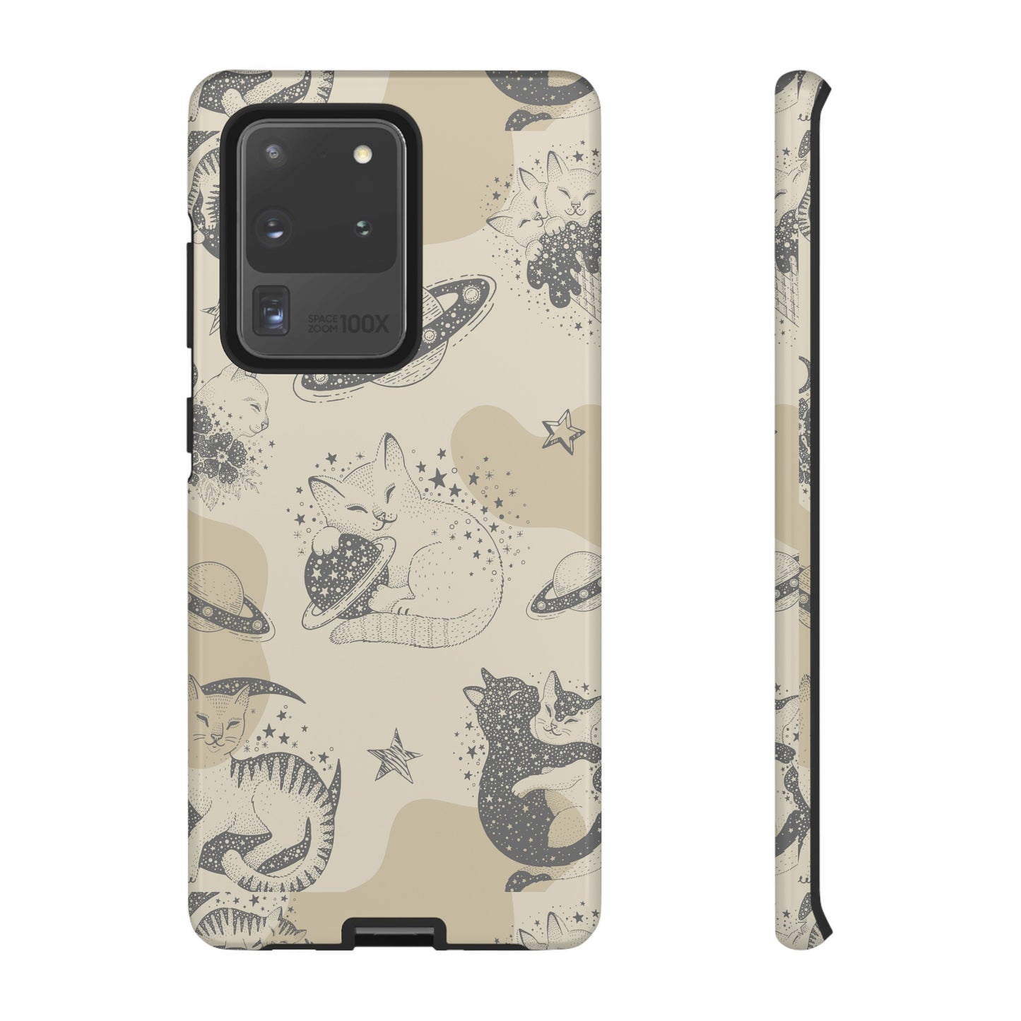 Floating Cosmic Cat Comfort Phone Case | iPhone 15 Plus/ Pro, 14, 13, 12| Google Pixel 7, Pro, 5| Samsung Galaxy S23 All Major Phone Models