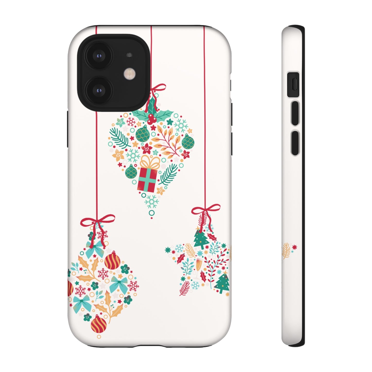 Christmas Ornaments Wallpaper Phone Case | iPhone 15 Plus/ Pro, 14, 13, 12| Google Pixel 7, Pro, 5| Samsung Galaxy S23 All Major Phone Models