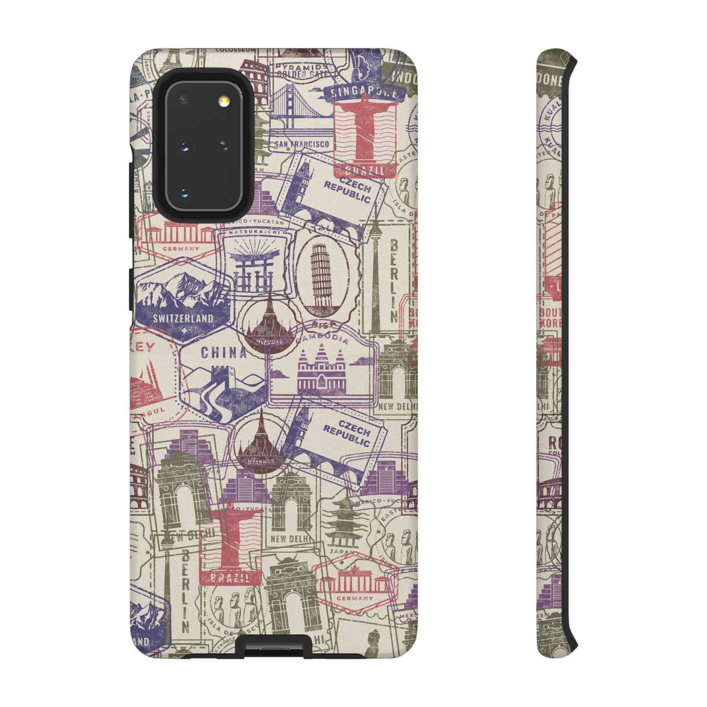 Travel Stamp Wallpaper Phone Case | iPhone 15 Plus/ Pro, 14, 13, 12| Google Pixel 7, Pro, 5| Samsung Galaxy S23 All Major Phone Models