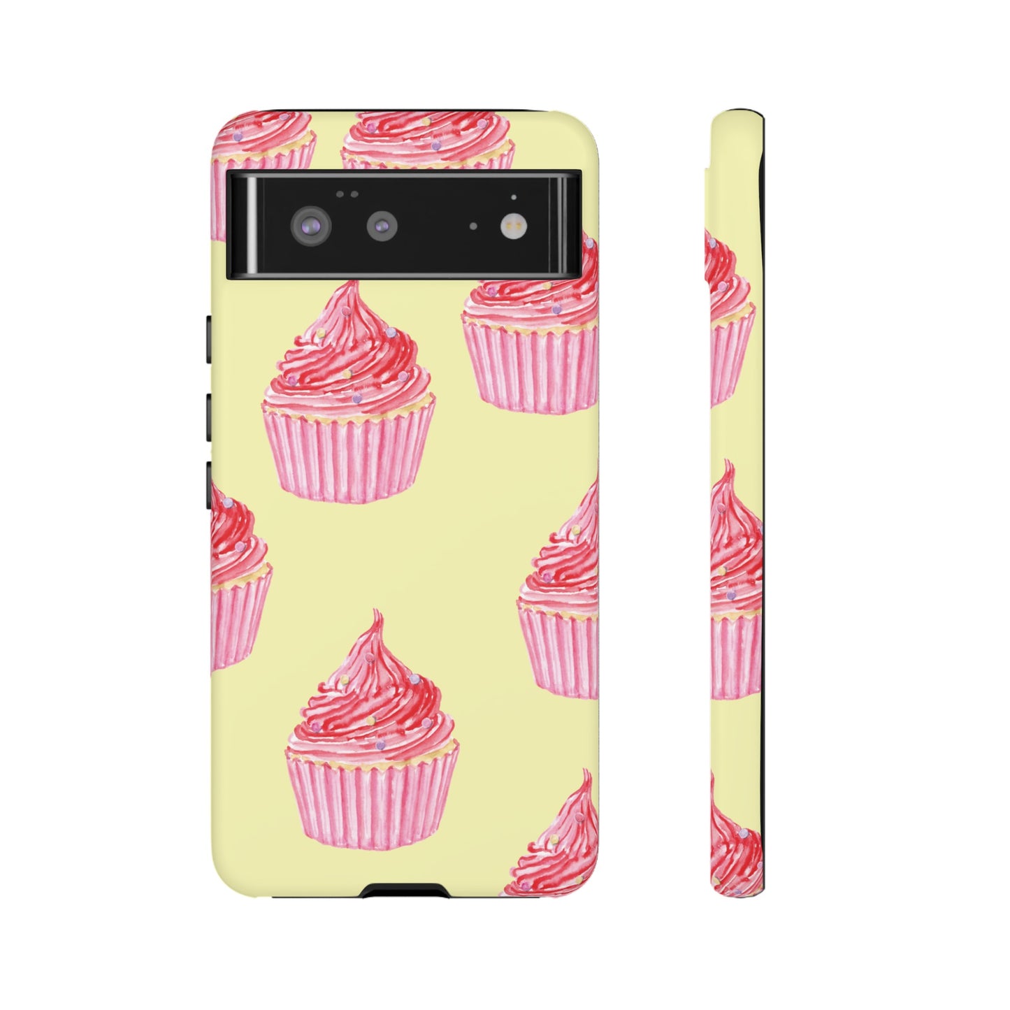 Pink Cupcake Wallpaper Phone Case | iPhone 15 Plus/ Pro, 14, 13, 12| Google Pixel 7, Pro, 5| Samsung Galaxy S23 All Major Phone Models