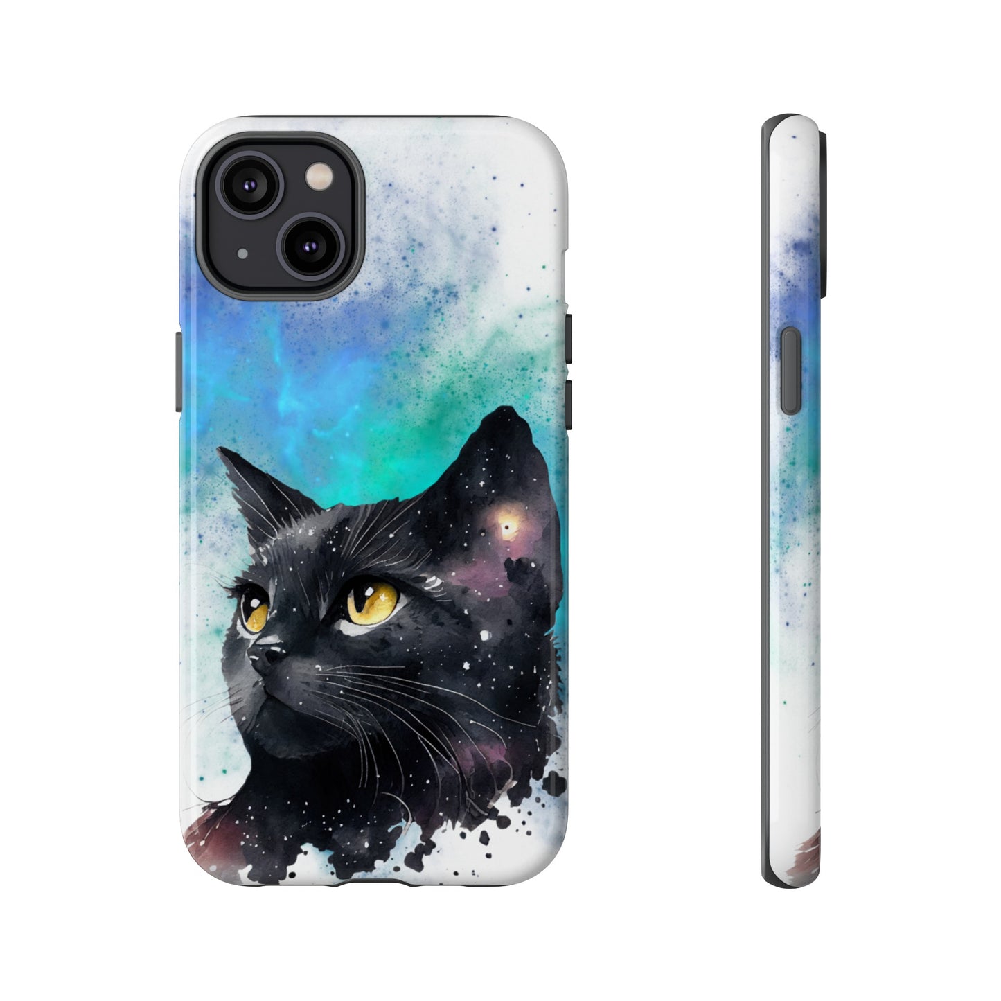 Cosmic Black Cat Phone Case | iPhone 15 Plus/ Pro, 14, 13, 12| Google Pixel 7, Pro, 5| Samsung Galaxy S23 All Major Phone Models