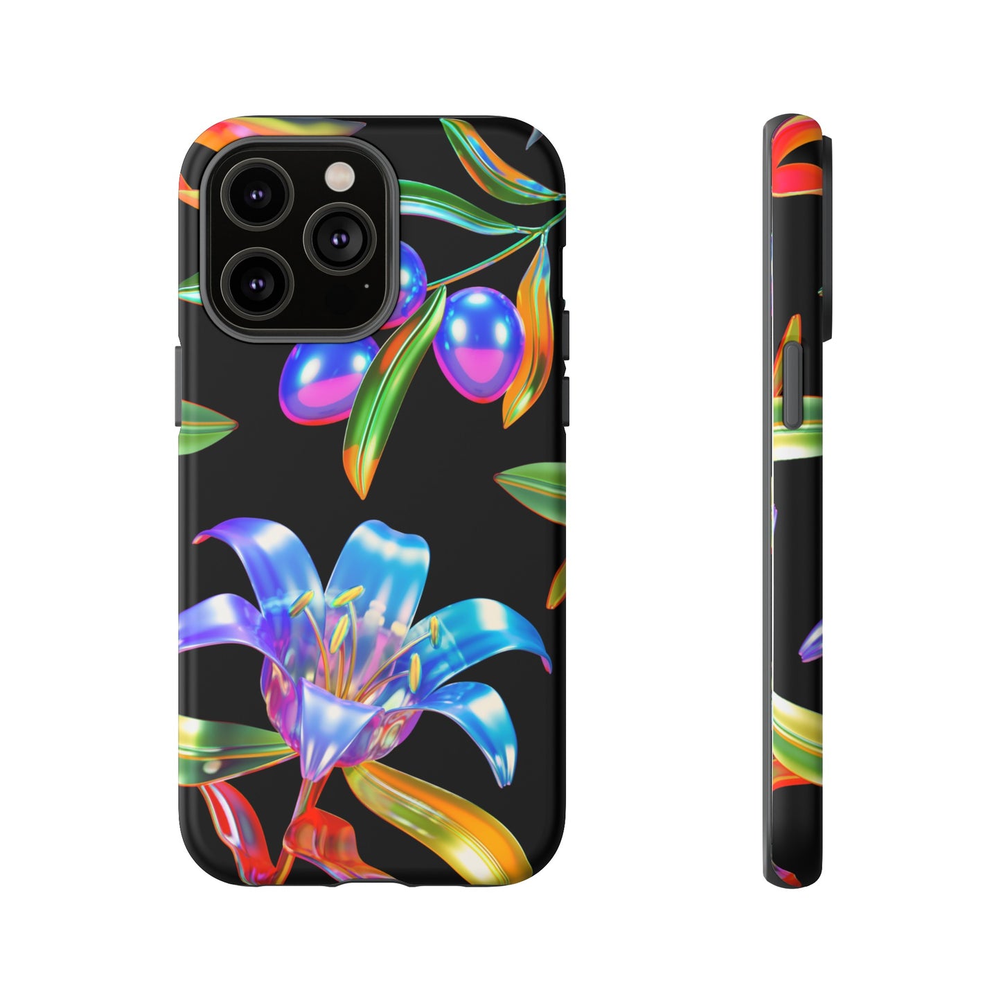 Metallic Flowers Phone Case | iPhone 15 Plus/ Pro, 14, 13, 12| Google Pixel 7, Pro, 5| Samsung Galaxy S23 All Major Phone Models