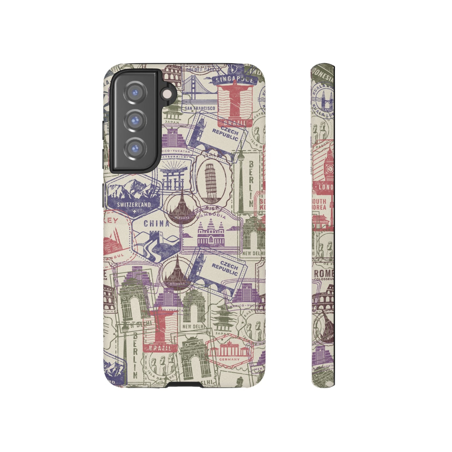 Travel Stamp Wallpaper Phone Case | iPhone 15 Plus/ Pro, 14, 13, 12| Google Pixel 7, Pro, 5| Samsung Galaxy S23 All Major Phone Models