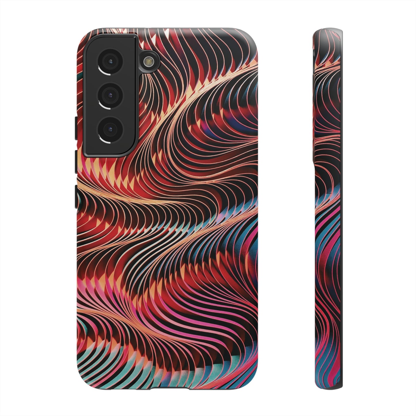 Wavy Crimson Abstract Wallpaper Phone Case|iPhone 15 Plus/ Pro, 14, 13, 12|Google Pixel 7, Pro, 5| Samsung Galaxy S23 All Major Phone Models