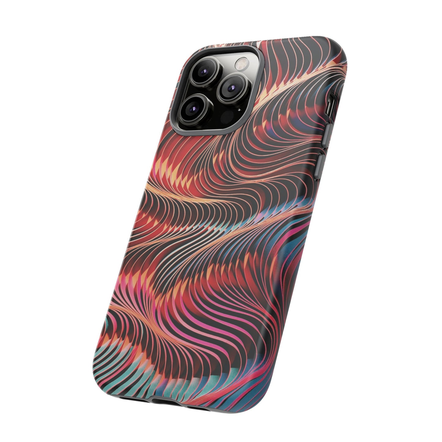 Wavy Crimson Abstract Wallpaper Phone Case|iPhone 15 Plus/ Pro, 14, 13, 12|Google Pixel 7, Pro, 5| Samsung Galaxy S23 All Major Phone Models