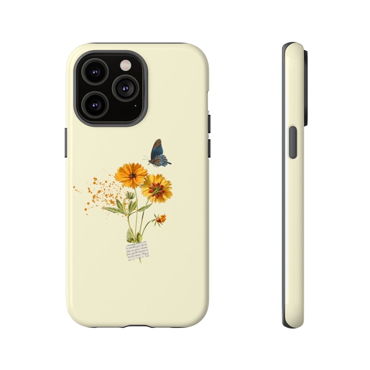 Butterfly Sunflowers Phone Case | iPhone 15 Plus/ Pro, 14, 13, 12| Google Pixel 7, Pro, 5| Samsung Galaxy S23 All Major Phone Models