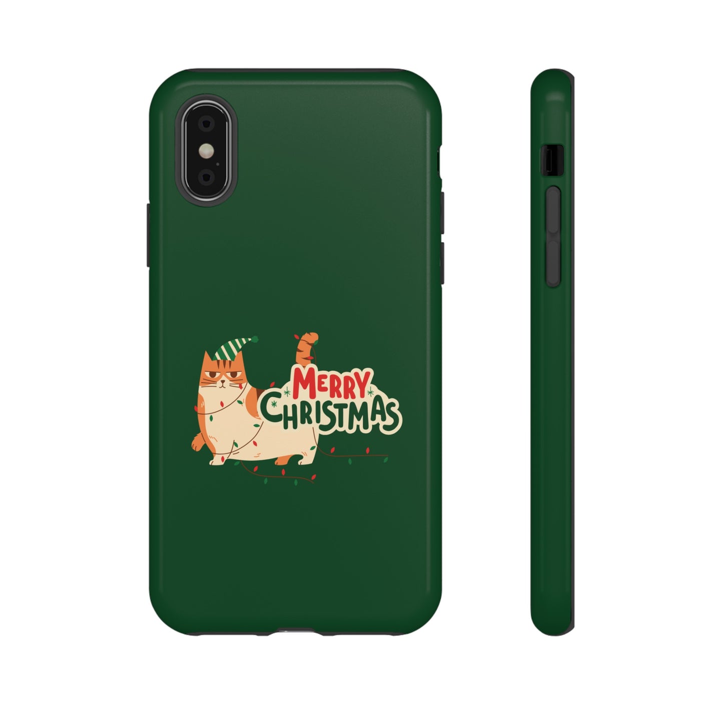 Cat Merry Christmas Phone Case | iPhone 15 Plus/ Pro, 14, 13, 12| Google Pixel 7, Pro, 5| Samsung Galaxy S23 All Major Phone Models