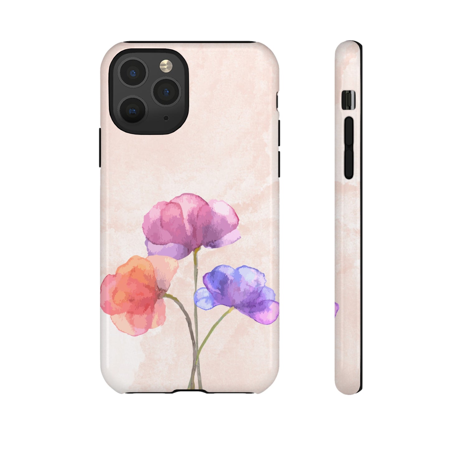 Three Flowers Wallpaper Phone Case | iPhone 15 Plus/ Pro, 14, 13, 12| Google Pixel 7, Pro, 5| Samsung Galaxy S23 All Major Phone Models