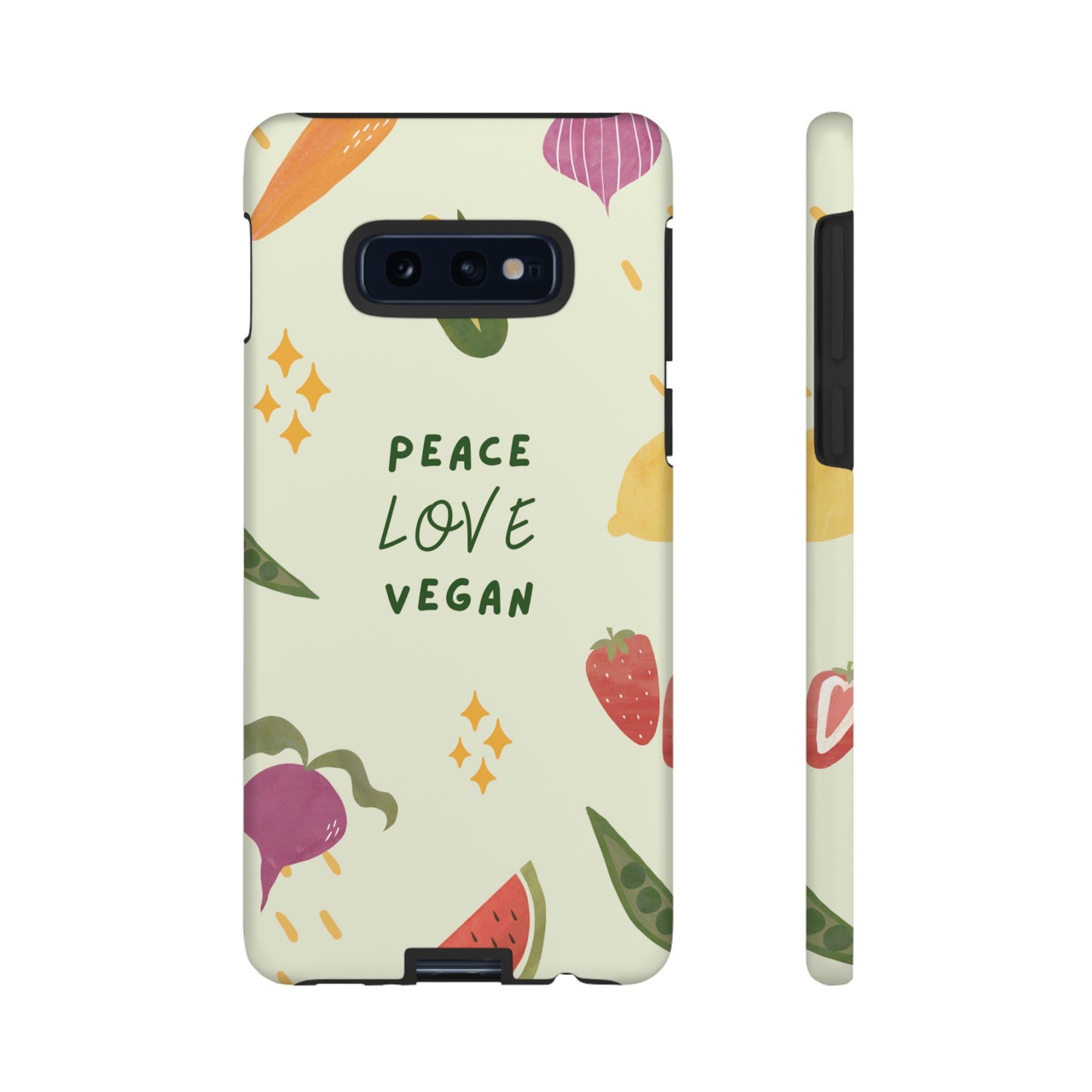 Peace Love Vegan Wallpaper Phone Case | iPhone 15 Plus/ Pro, 14, 13, 12| Google Pixel 7, Pro, 5| Samsung Galaxy S23 All Major Phone Models