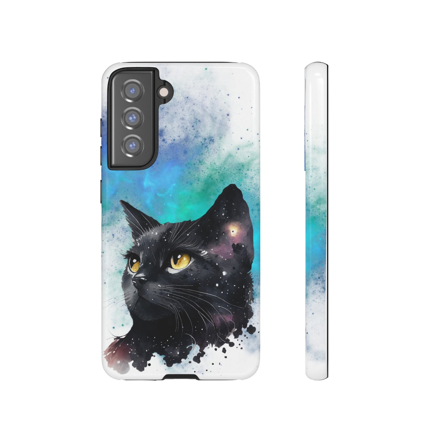 Cosmic Black Cat Phone Case | iPhone 15 Plus/ Pro, 14, 13, 12| Google Pixel 7, Pro, 5| Samsung Galaxy S23 All Major Phone Models