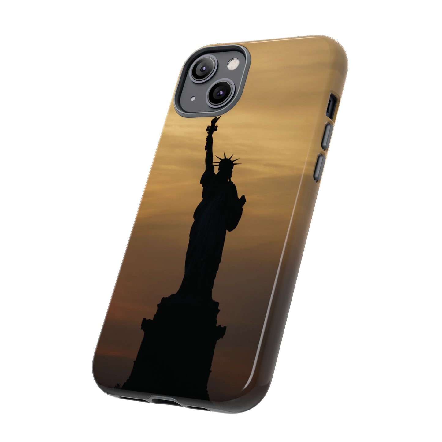 Silhouette Statue Of Liberty Wallpaper Phone Case | iPhone 15 Plus/ Pro, 14, 13, 12| Google Pixel 7, Pro, 5| Samsung Galaxy S23 All Major Phone Models