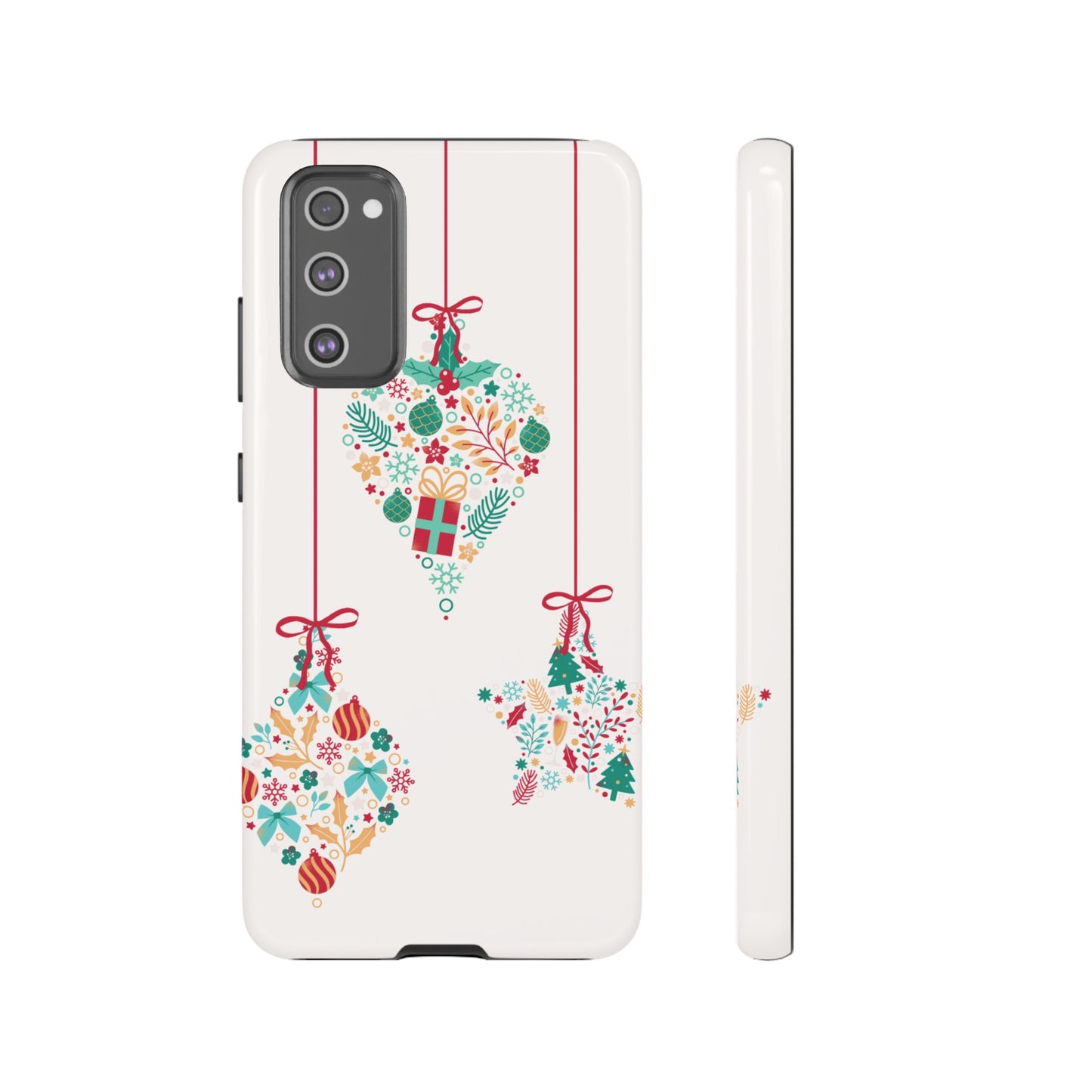 Christmas Ornaments Wallpaper Phone Case | iPhone 15 Plus/ Pro, 14, 13, 12| Google Pixel 7, Pro, 5| Samsung Galaxy S23 All Major Phone Models