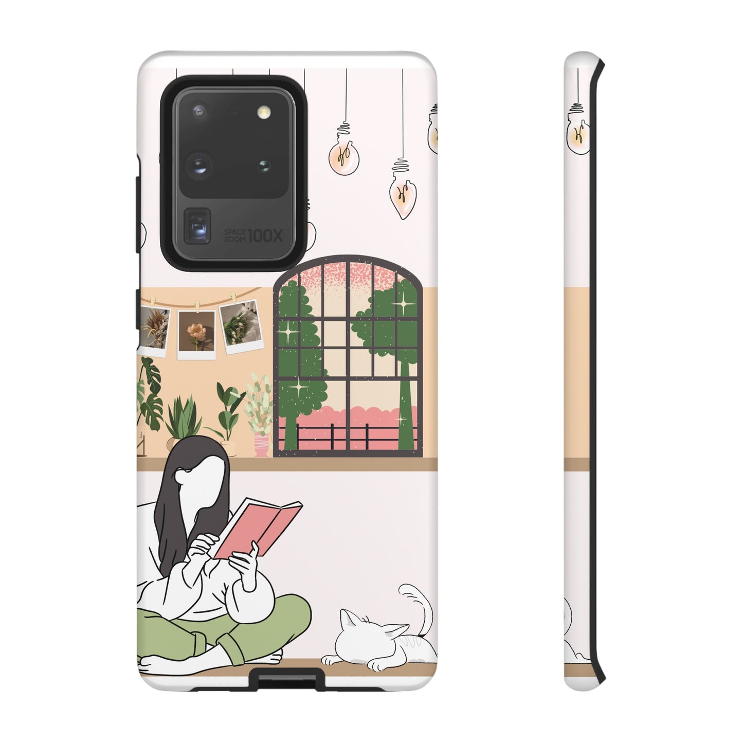 Girl and Cat Wallpaper Phone Case | iPhone 15 Plus/ Pro, 14, 13, 12| Google Pixel 7, Pro, 5| Samsung Galaxy S23 All Major Phone Models