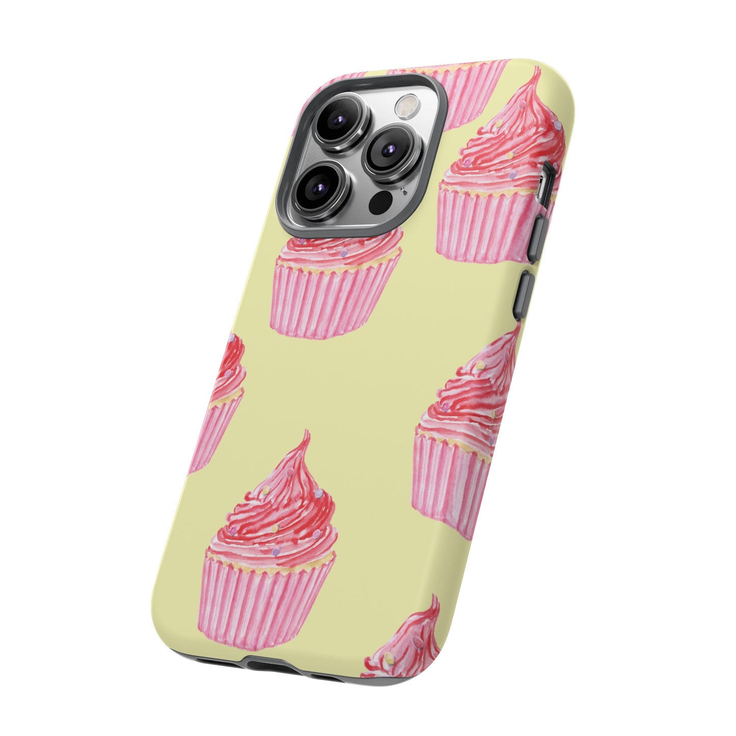 Pink Cupcake Wallpaper Phone Case | iPhone 15 Plus/ Pro, 14, 13, 12| Google Pixel 7, Pro, 5| Samsung Galaxy S23 All Major Phone Models