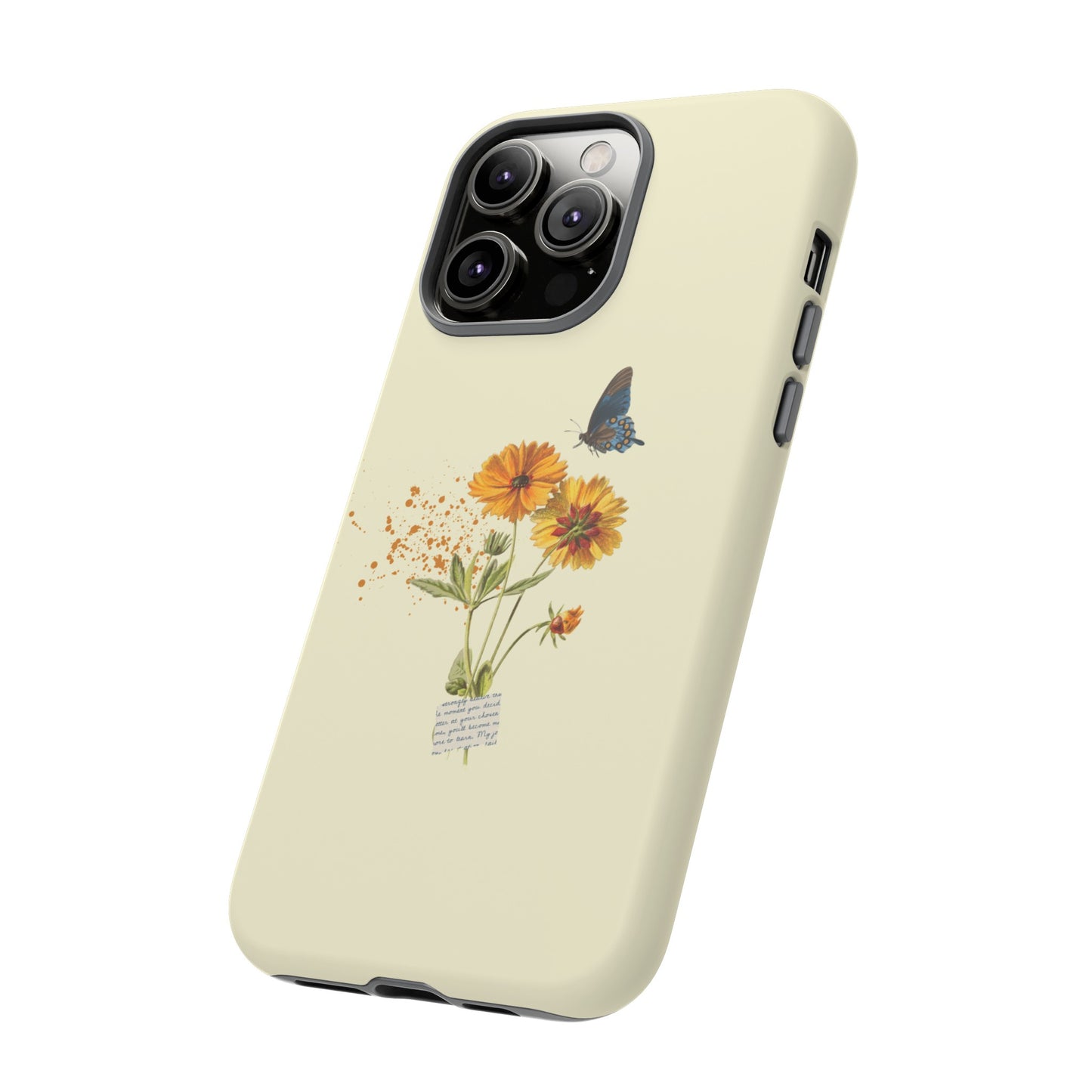 Butterfly Sunflowers Phone Case | iPhone 15 Plus/ Pro, 14, 13, 12| Google Pixel 7, Pro, 5| Samsung Galaxy S23 All Major Phone Models