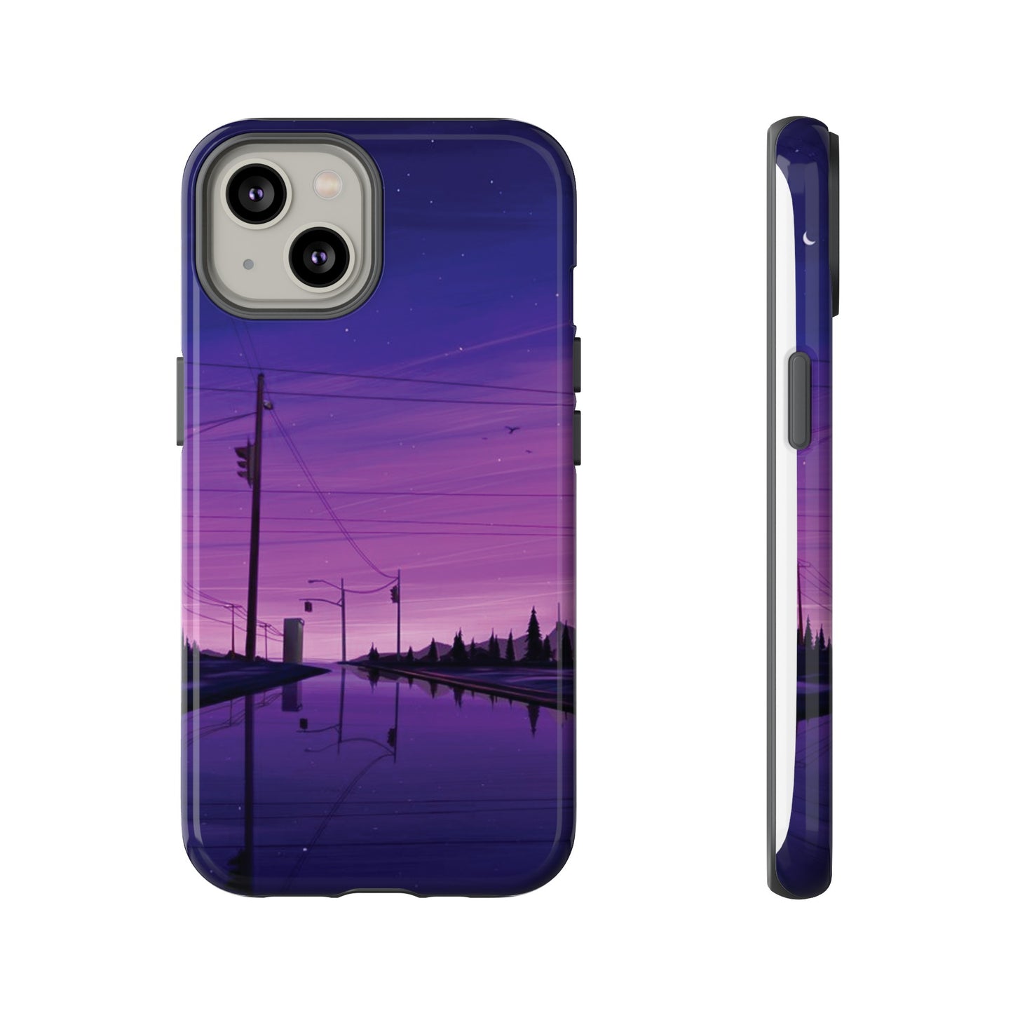 Purple Night Sky Wallpaper Phone Case | iPhone 15 Plus/ Pro, 14, 13, 12| Google Pixel 7, Pro, 5| Samsung Galaxy S23 All Major Phone Models