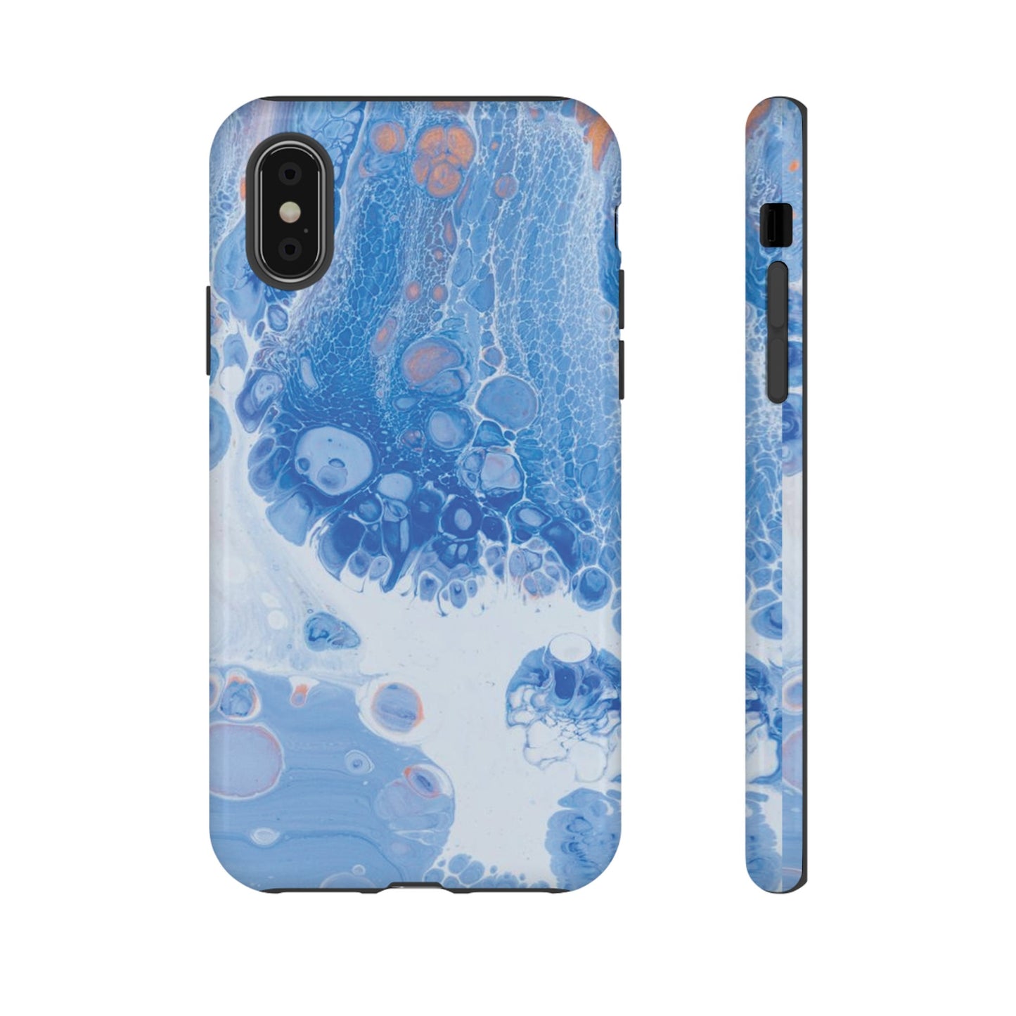 Blue and White Resin Inspired Phone Case |iPhone 15 Plus/ Pro, 14, 13, 12| Google Pixel 7, Pro, 5| Samsung Galaxy S23 All Major Phone Models