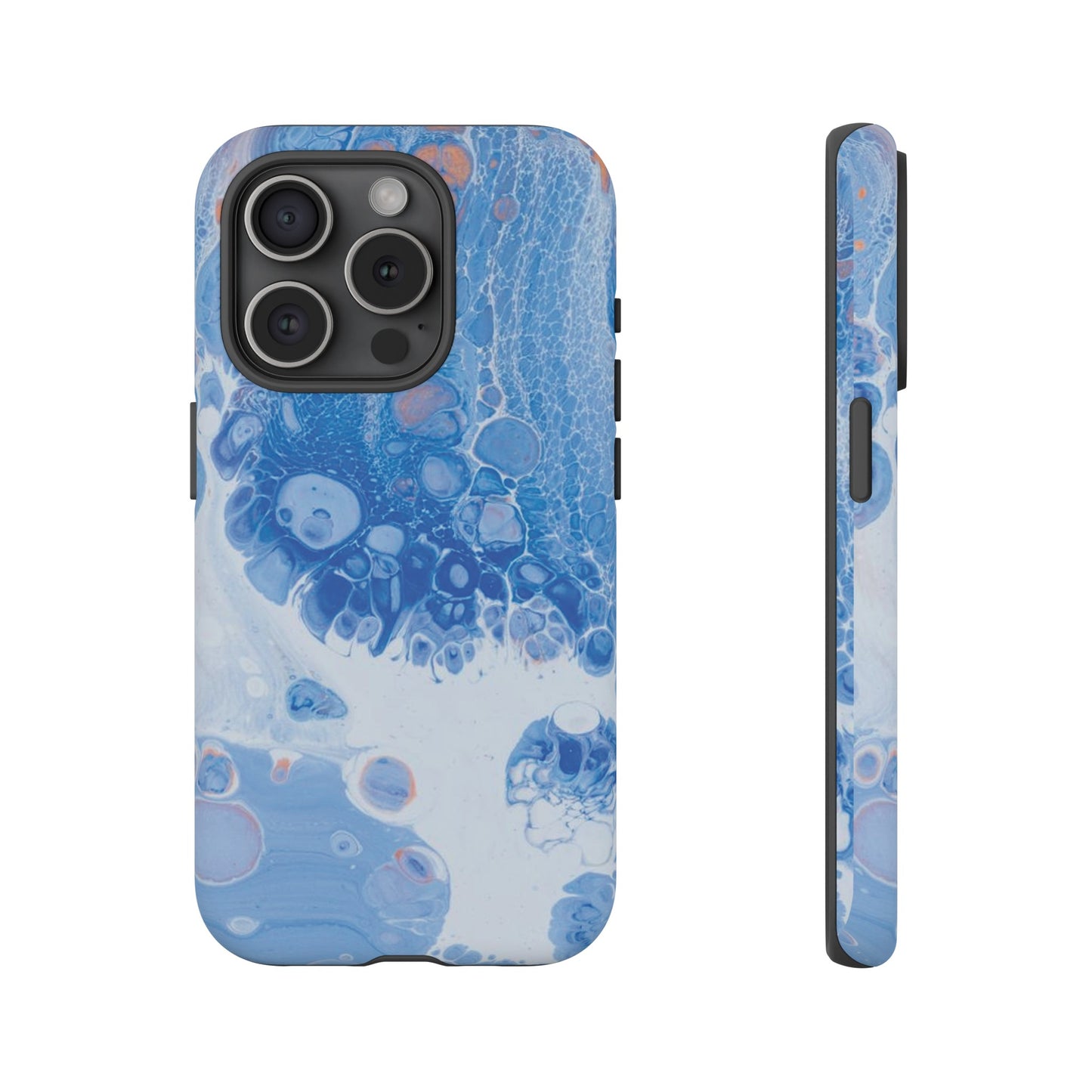 Blue and White Resin Inspired Phone Case |iPhone 15 Plus/ Pro, 14, 13, 12| Google Pixel 7, Pro, 5| Samsung Galaxy S23 All Major Phone Models