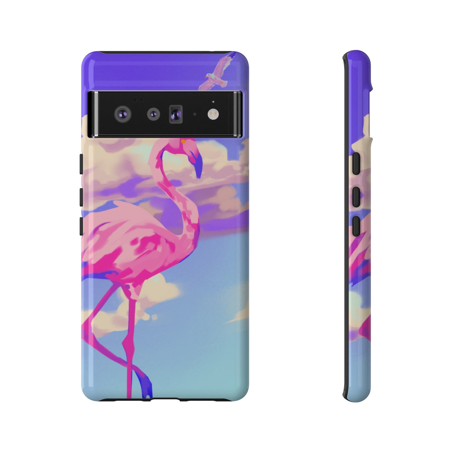 Flamingo In The Clouds Phone Case | iPhone 15 Plus/ Pro, 14, 13, 12| Google Pixel 7, Pro, 5| Samsung Galaxy S23 All Major Phone Models