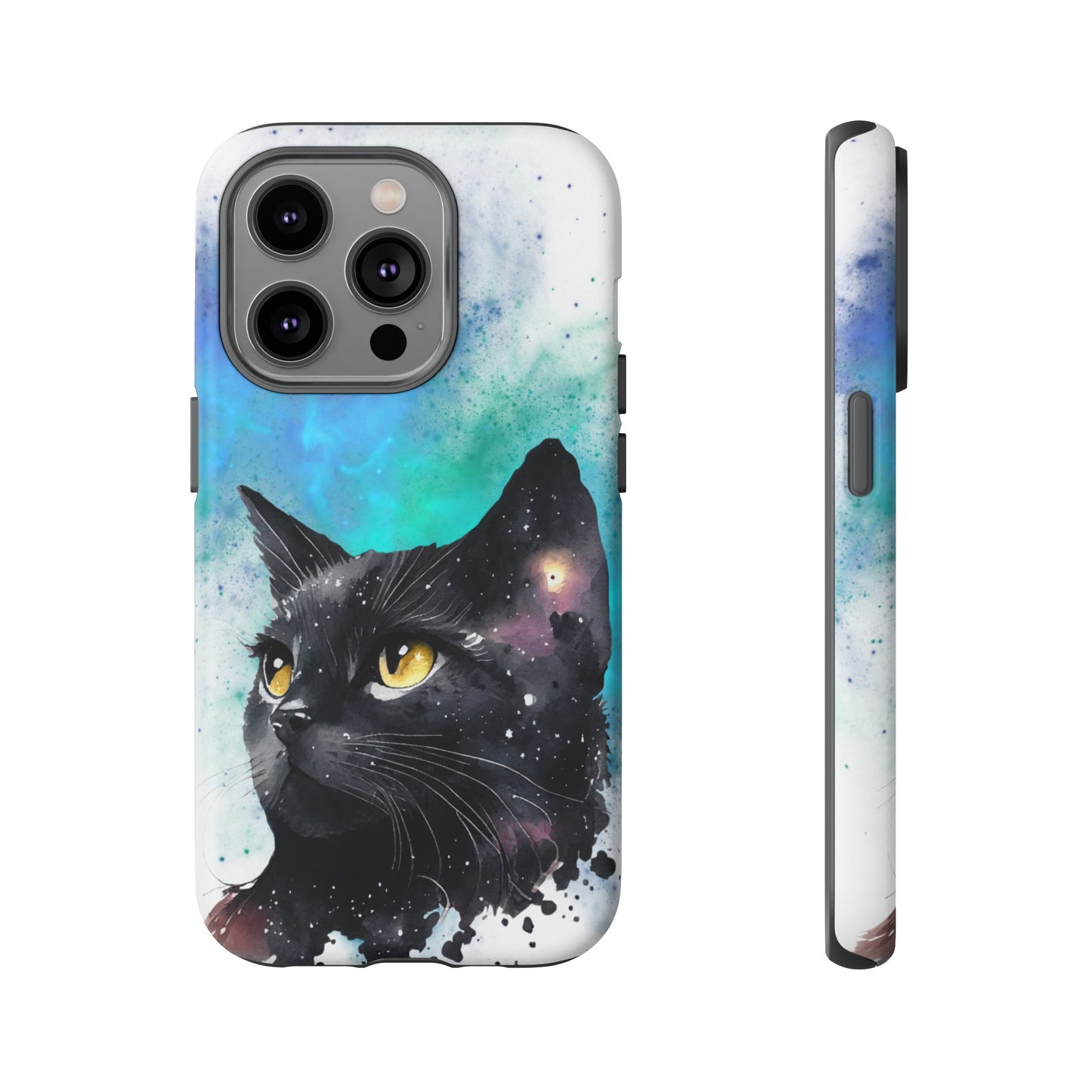 Cosmic Black Cat Phone Case | iPhone 15 Plus/ Pro, 14, 13, 12| Google Pixel 7, Pro, 5| Samsung Galaxy S23 All Major Phone Models