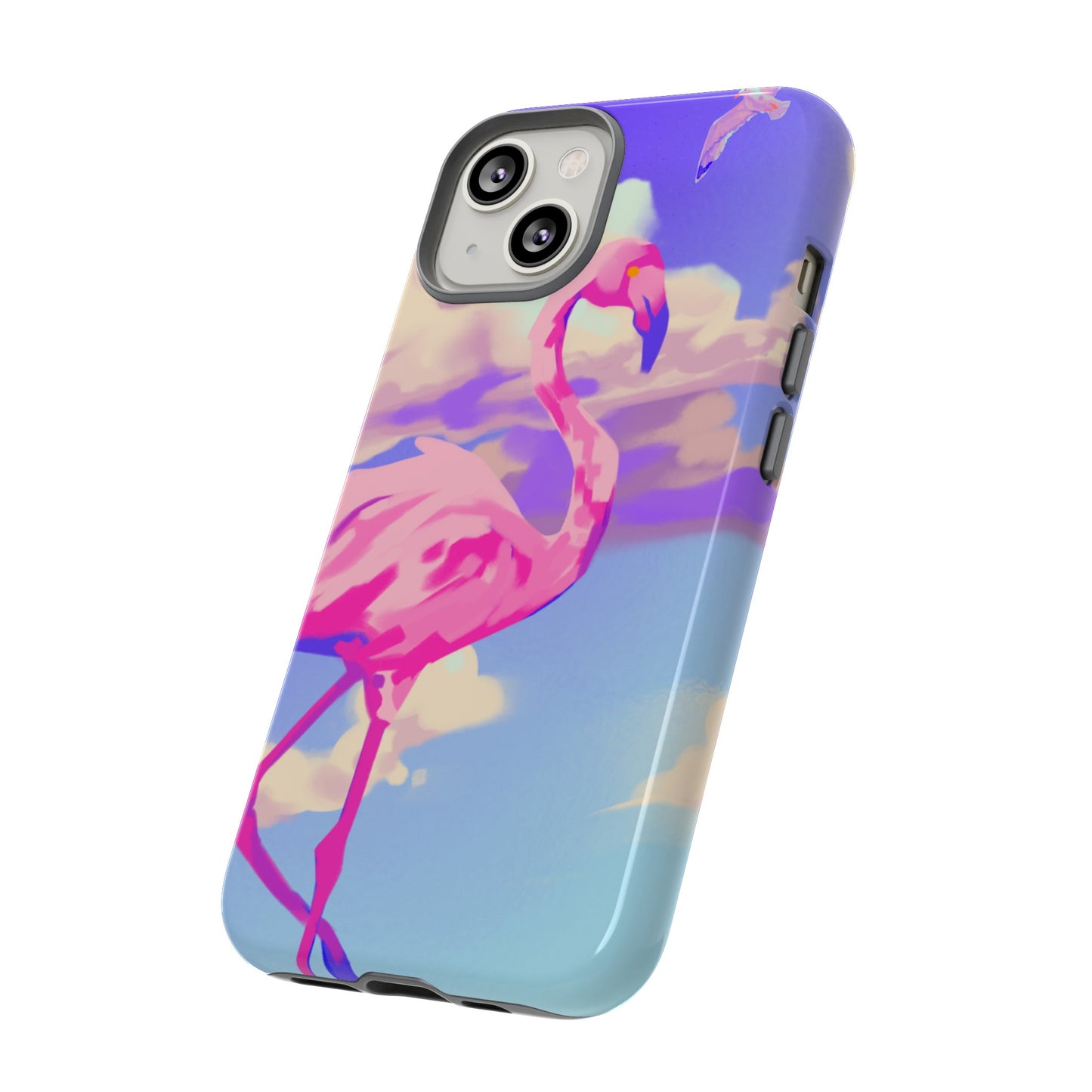 Flamingo In The Clouds Phone Case | iPhone 15 Plus/ Pro, 14, 13, 12| Google Pixel 7, Pro, 5| Samsung Galaxy S23 All Major Phone Models