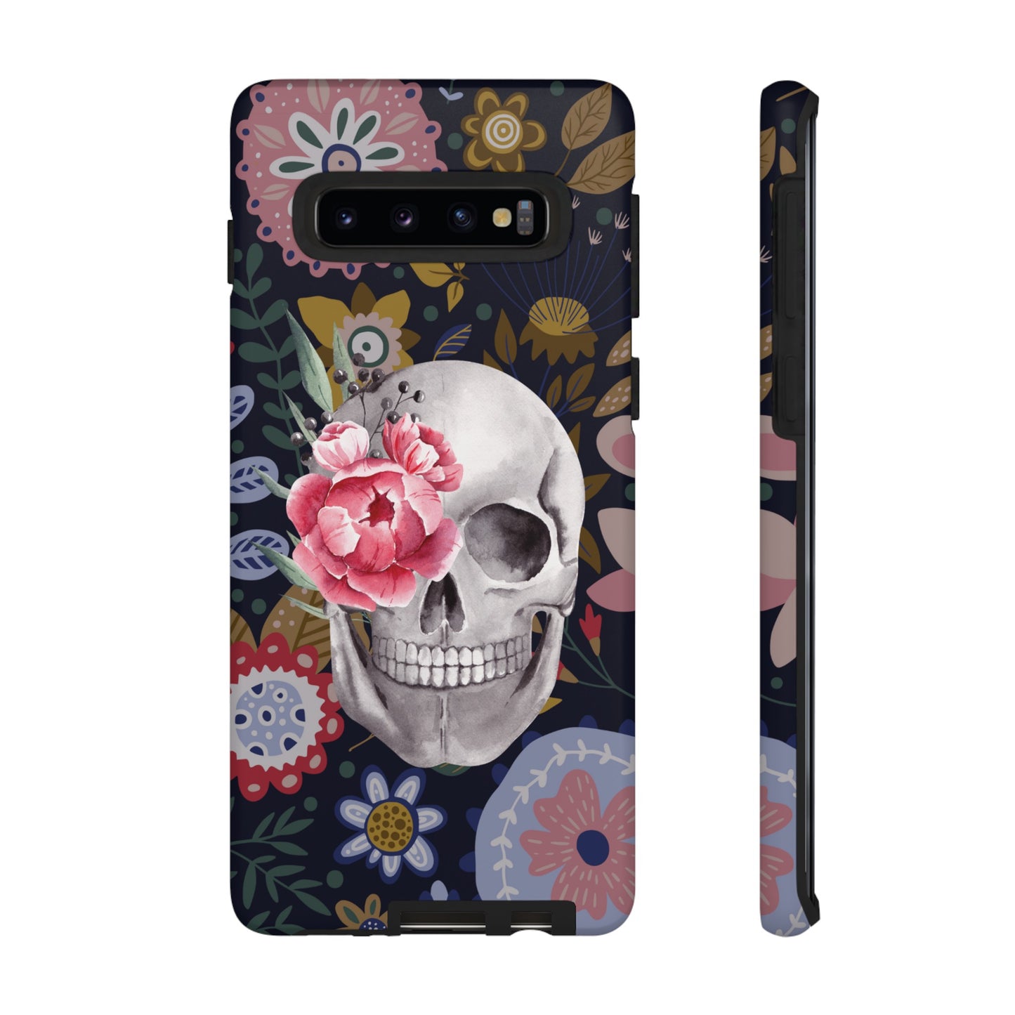 Floral Skull Wallpaper Phone Case | iPhone 15 Plus/ Pro, 14, 13, 12| Google Pixel 7, Pro, 5| Samsung Galaxy S23 All Major Phone Models