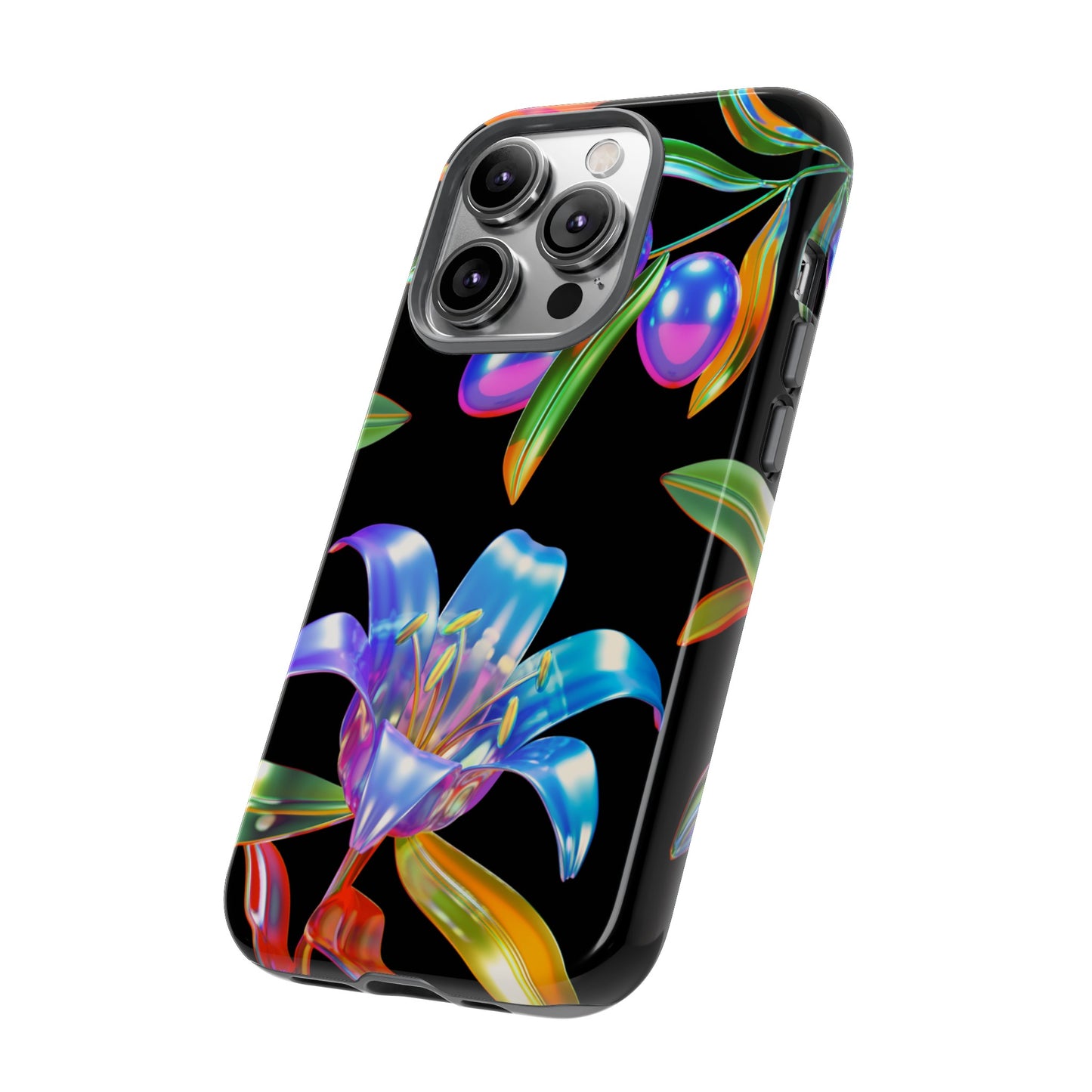 Metallic Flowers Phone Case | iPhone 15 Plus/ Pro, 14, 13, 12| Google Pixel 7, Pro, 5| Samsung Galaxy S23 All Major Phone Models