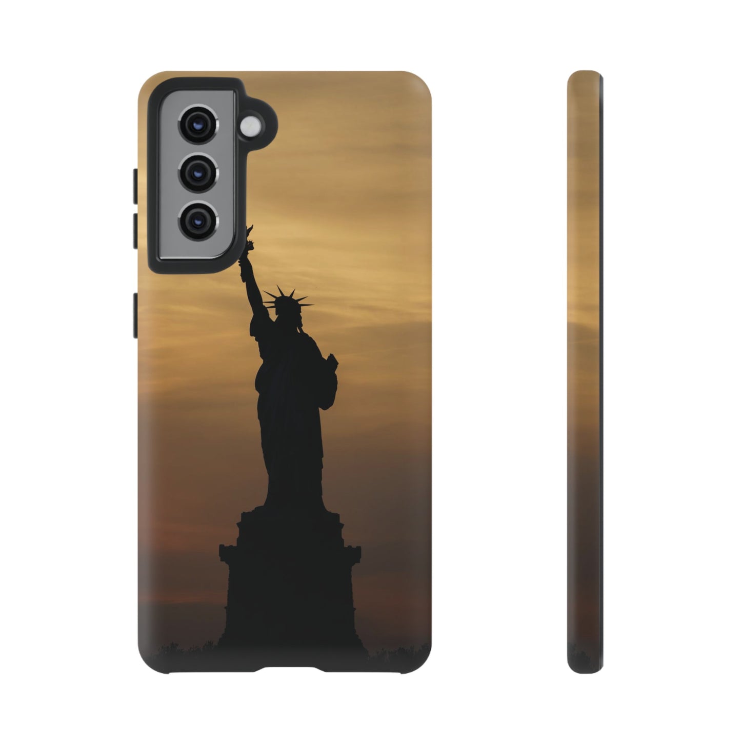 Silhouette Statue Of Liberty Wallpaper Phone Case | iPhone 15 Plus/ Pro, 14, 13, 12| Google Pixel 7, Pro, 5| Samsung Galaxy S23 All Major Phone Models