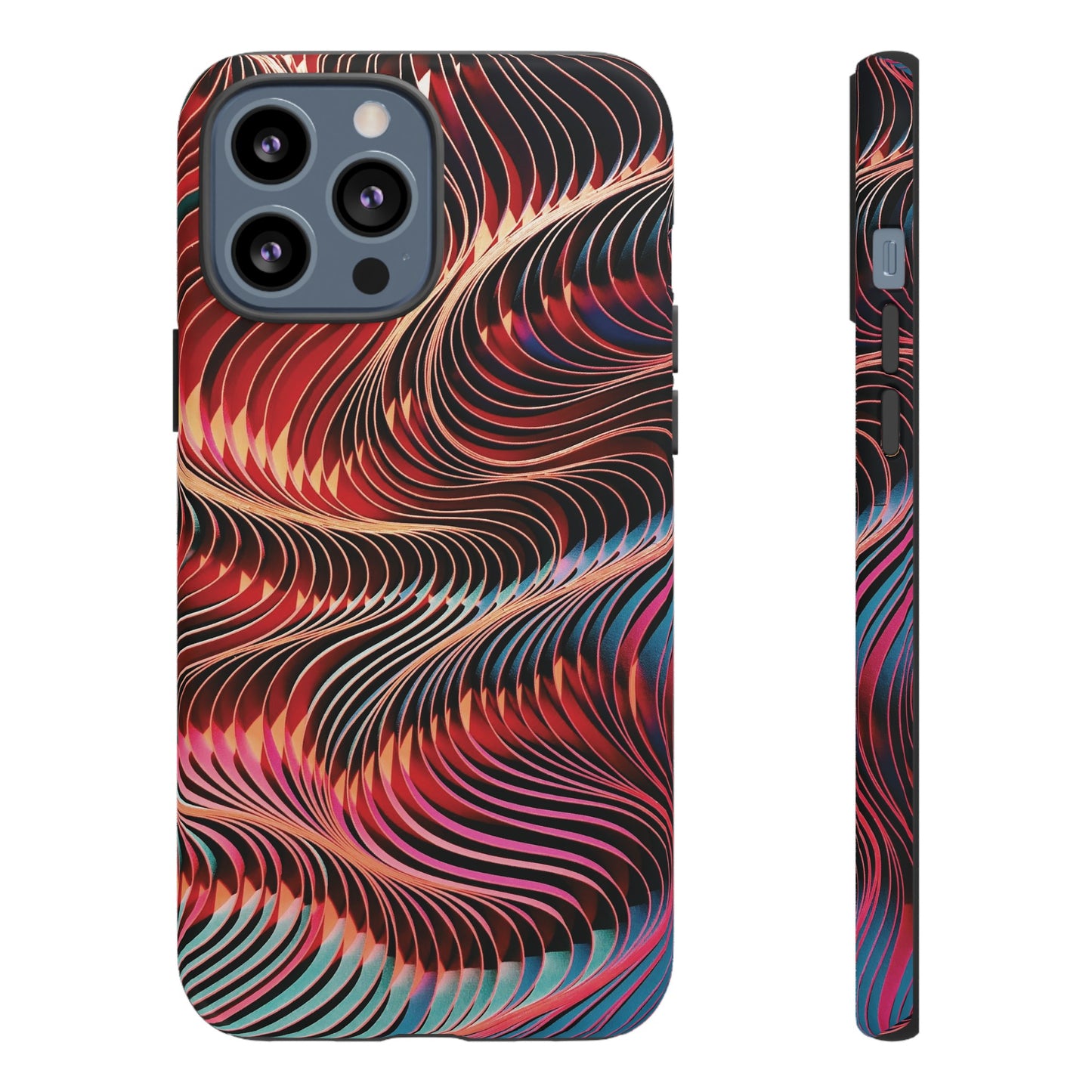 Wavy Crimson Abstract Wallpaper Phone Case|iPhone 15 Plus/ Pro, 14, 13, 12|Google Pixel 7, Pro, 5| Samsung Galaxy S23 All Major Phone Models