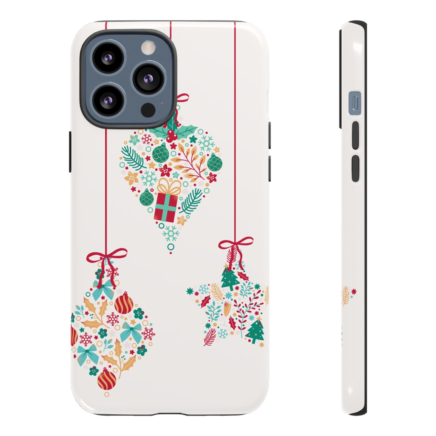 Christmas Ornaments Wallpaper Phone Case | iPhone 15 Plus/ Pro, 14, 13, 12| Google Pixel 7, Pro, 5| Samsung Galaxy S23 All Major Phone Models