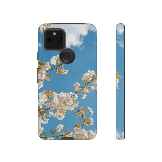 White Blossom Wallpaper Phone Case | iPhone 15 Plus/ Pro, 14, 13, 12| Google Pixel 7, Pro, 5| Samsung Galaxy S23 All Major Phone Models