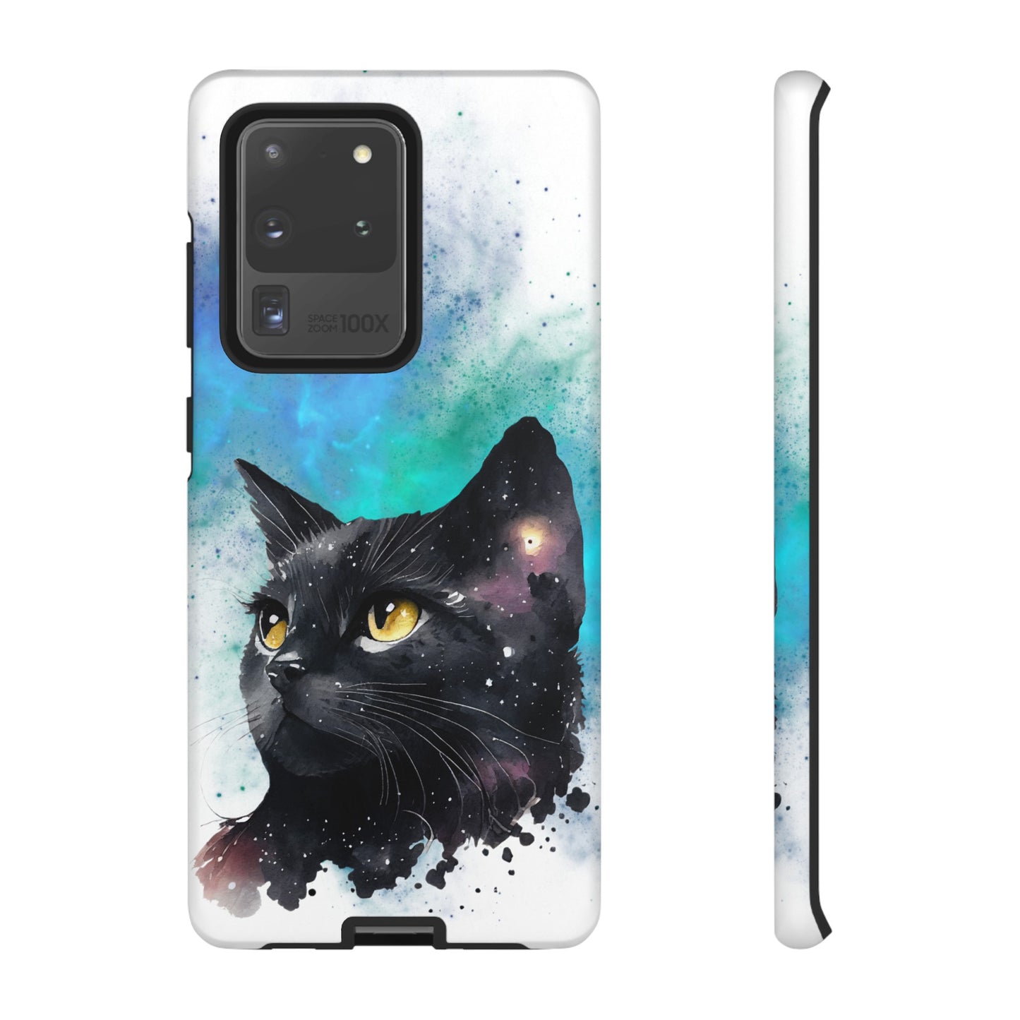 Cosmic Black Cat Phone Case | iPhone 15 Plus/ Pro, 14, 13, 12| Google Pixel 7, Pro, 5| Samsung Galaxy S23 All Major Phone Models