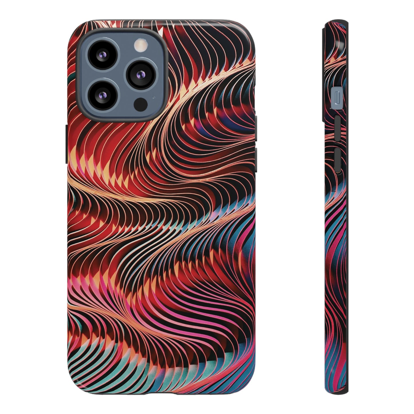 Wavy Crimson Abstract Wallpaper Phone Case|iPhone 15 Plus/ Pro, 14, 13, 12|Google Pixel 7, Pro, 5| Samsung Galaxy S23 All Major Phone Models