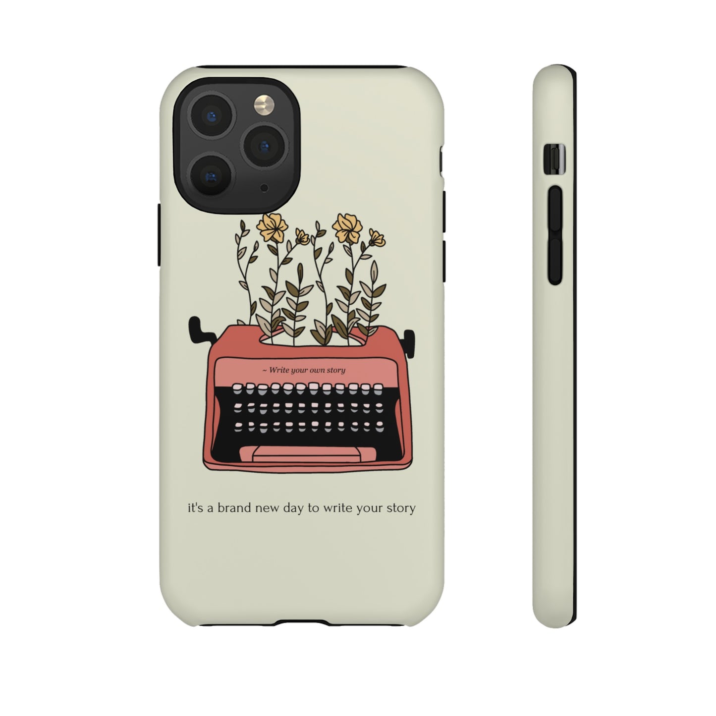 Flower Typewriter Phone Case | iPhone 15 Plus/ Pro, 14, 13, 12| Google Pixel 7, Pro, 5| Samsung Galaxy S23 All Major Phone Models