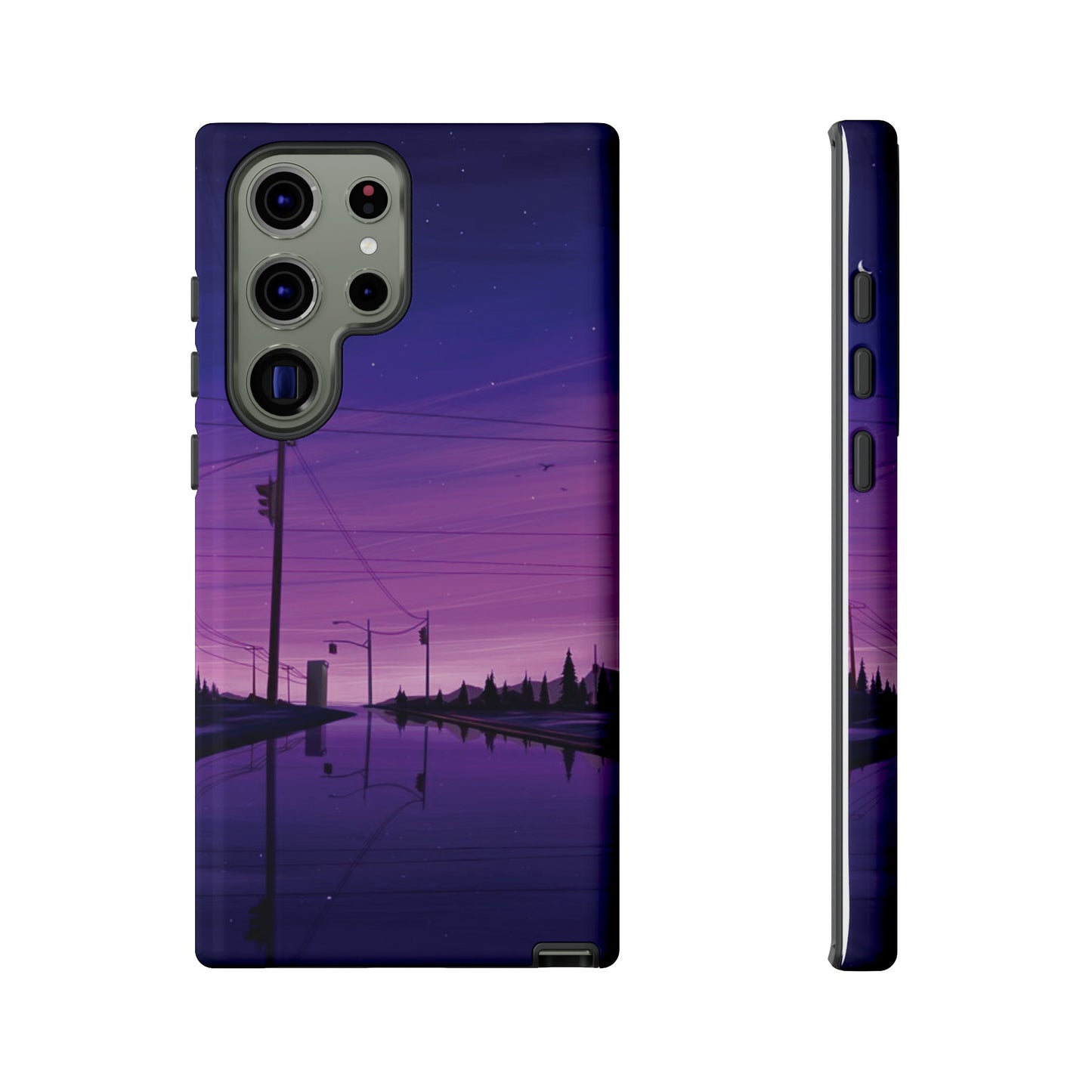 Purple Night Sky Wallpaper Phone Case | iPhone 15 Plus/ Pro, 14, 13, 12| Google Pixel 7, Pro, 5| Samsung Galaxy S23 All Major Phone Models