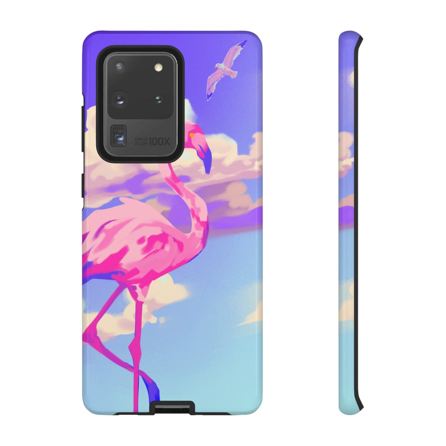 Flamingo In The Clouds Phone Case | iPhone 15 Plus/ Pro, 14, 13, 12| Google Pixel 7, Pro, 5| Samsung Galaxy S23 All Major Phone Models