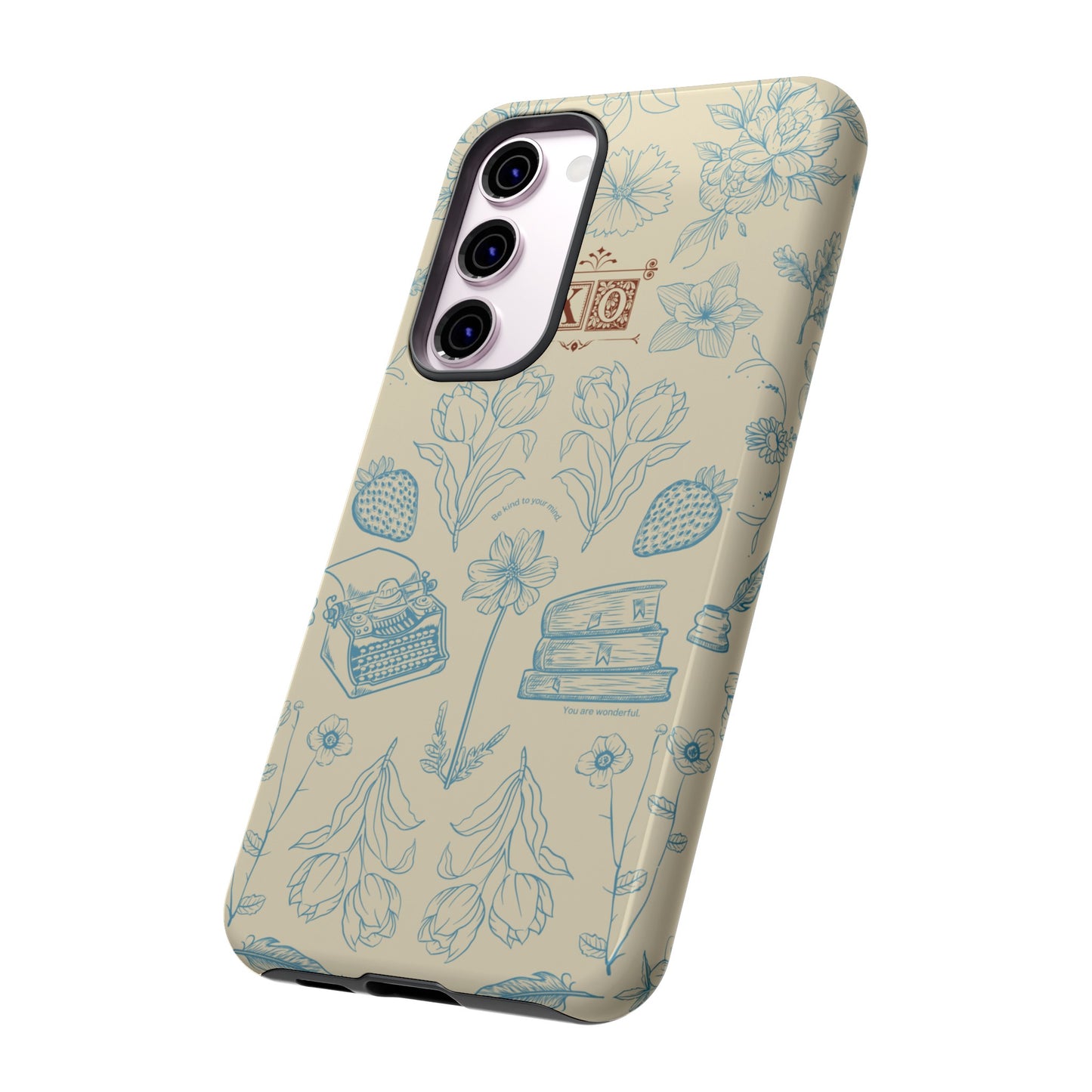 Typewriter Among The Flowers Phone Case | iPhone 15 Plus/ Pro, 14, 13, 12| Google Pixel 7, Pro, 5| Samsung Galaxy S23 All Major Phone Models