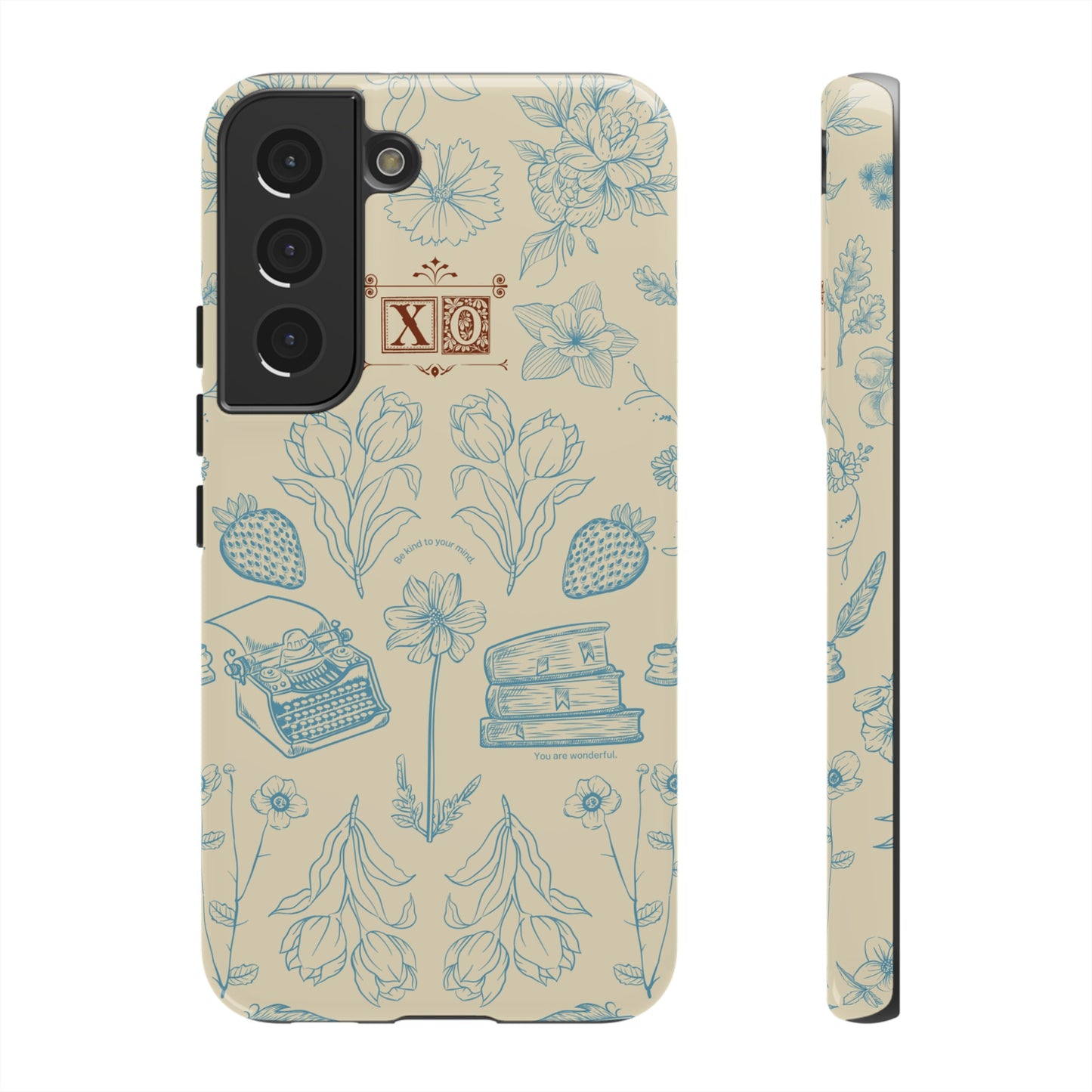 Typewriter Among The Flowers Phone Case | iPhone 15 Plus/ Pro, 14, 13, 12| Google Pixel 7, Pro, 5| Samsung Galaxy S23 All Major Phone Models