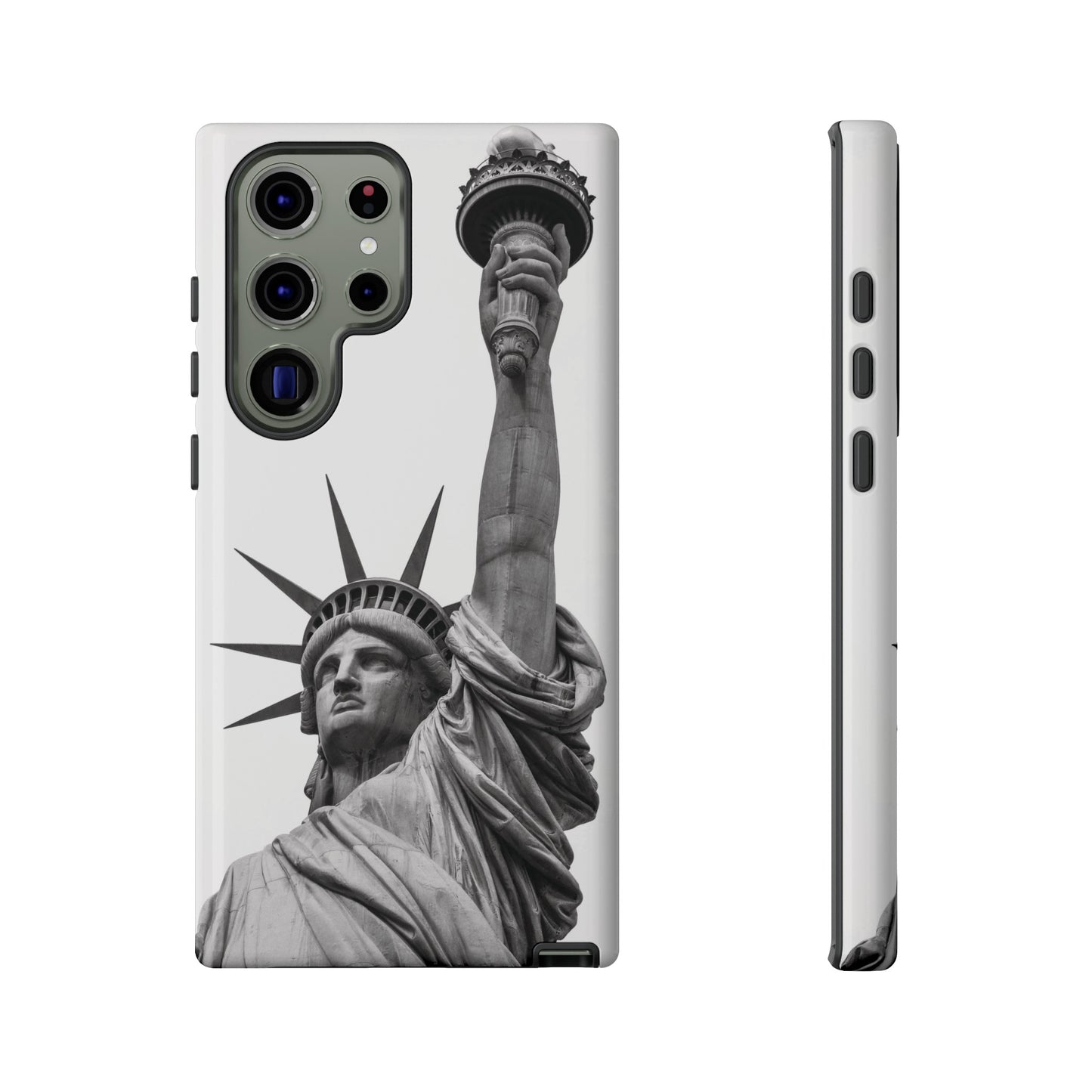 Black & White Statue of Liberty Wallpaper Phone Case | iPhone 15 Plus/ Pro, 14, 13, 12| Google Pixel 7, Pro, 5| Samsung Galaxy S23 All Major Phone Models