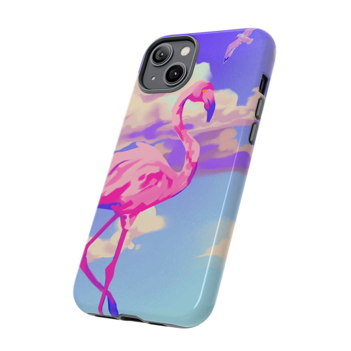 Flamingo In The Clouds Phone Case | iPhone 15 Plus/ Pro, 14, 13, 12| Google Pixel 7, Pro, 5| Samsung Galaxy S23 All Major Phone Models