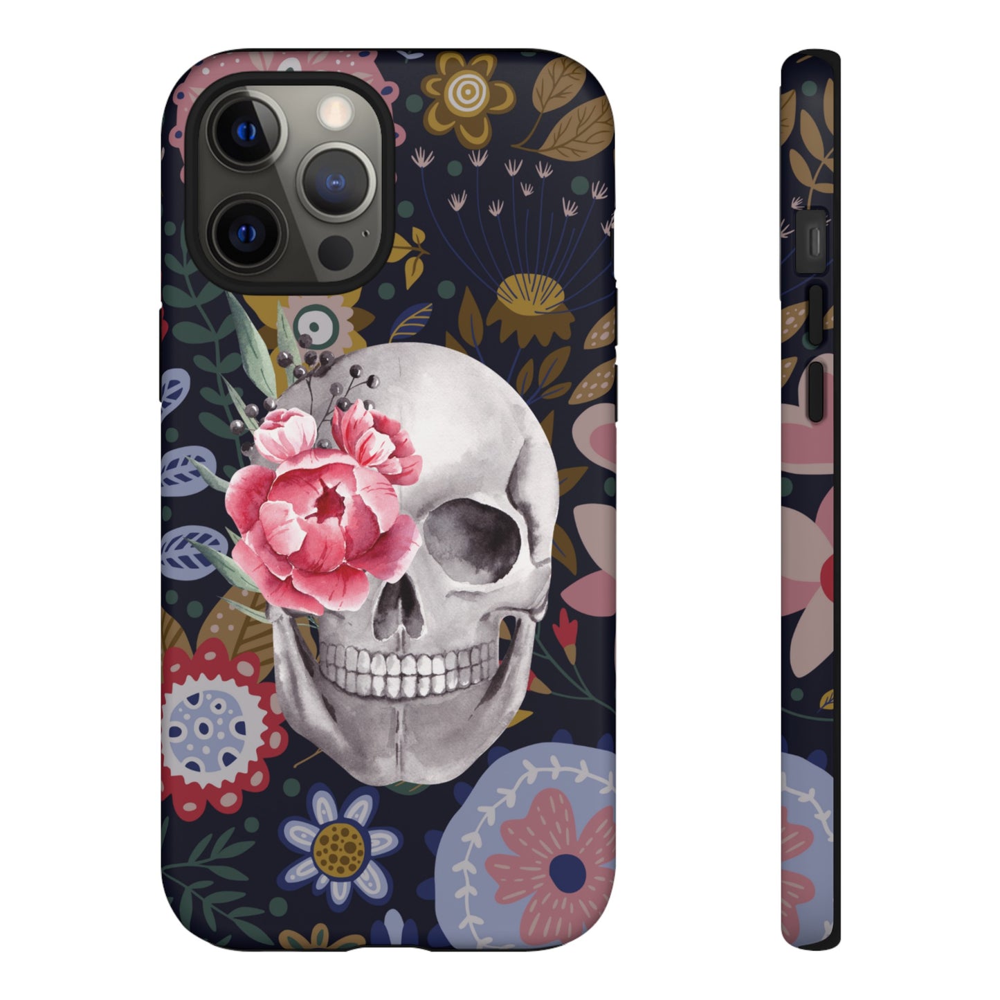 Floral Skull Wallpaper Phone Case | iPhone 15 Plus/ Pro, 14, 13, 12| Google Pixel 7, Pro, 5| Samsung Galaxy S23 All Major Phone Models