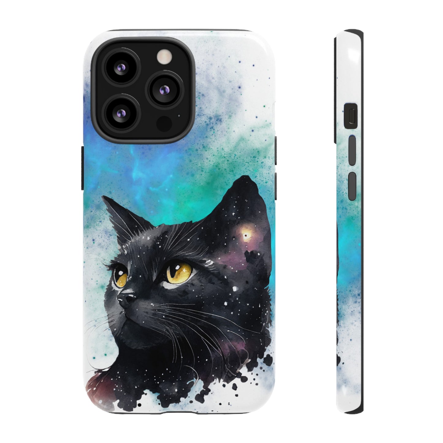 Cosmic Black Cat Phone Case | iPhone 15 Plus/ Pro, 14, 13, 12| Google Pixel 7, Pro, 5| Samsung Galaxy S23 All Major Phone Models