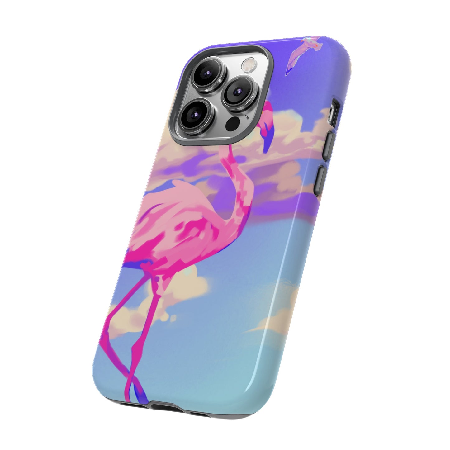 Flamingo In The Clouds Phone Case | iPhone 15 Plus/ Pro, 14, 13, 12| Google Pixel 7, Pro, 5| Samsung Galaxy S23 All Major Phone Models